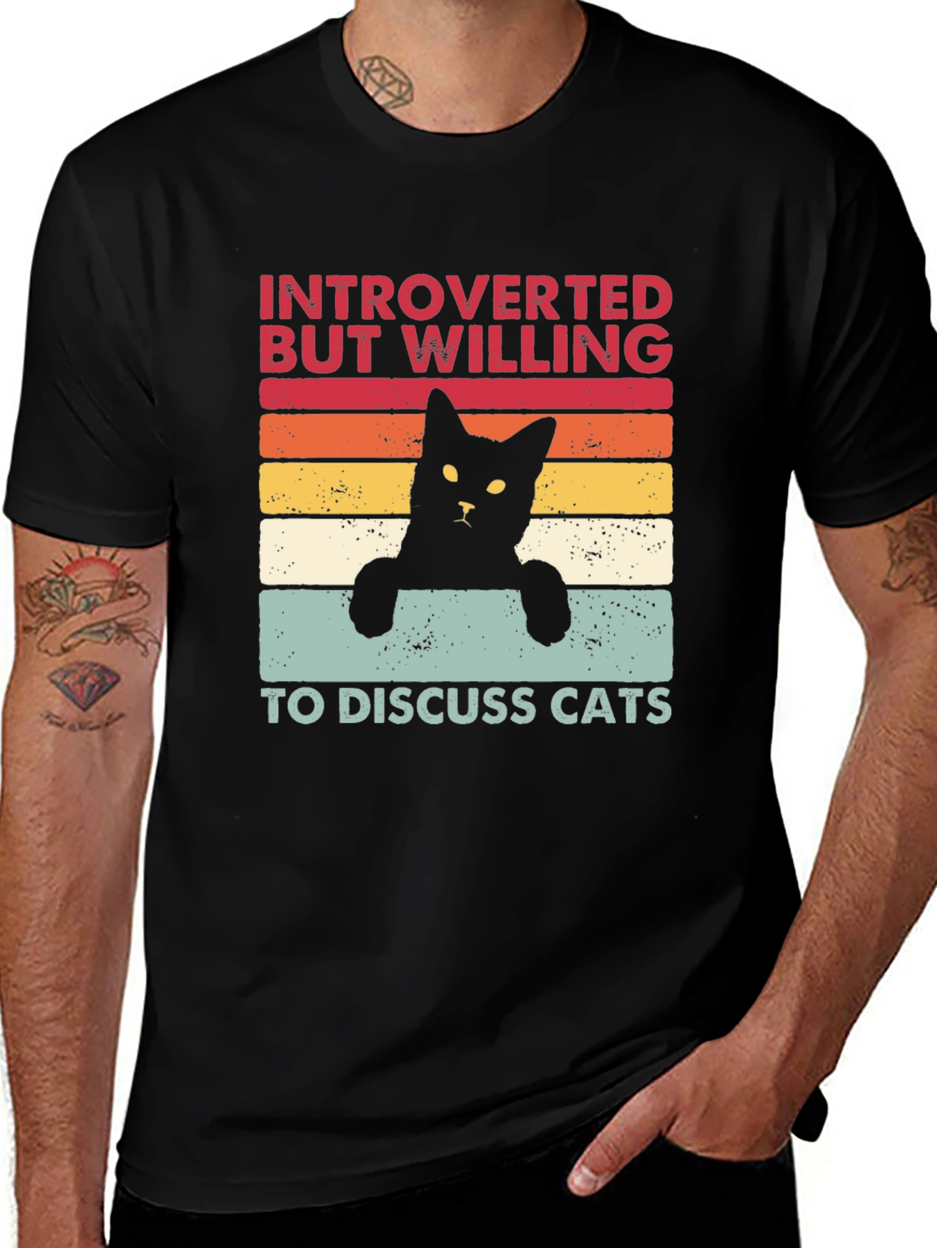 Variant 28 of Introverted Cat Graphic T-Shirt