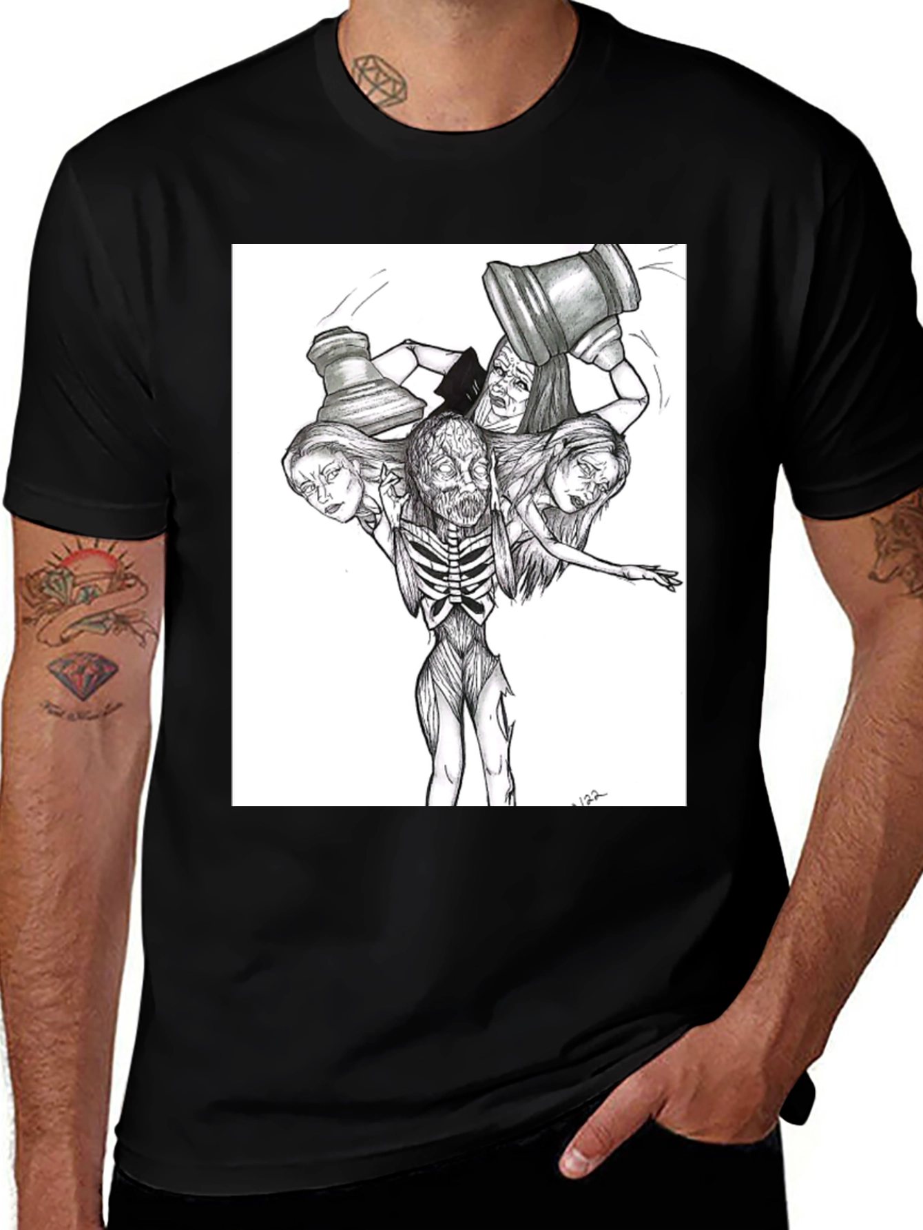 Variant 20 of Unique Graphic Print Tee - Black