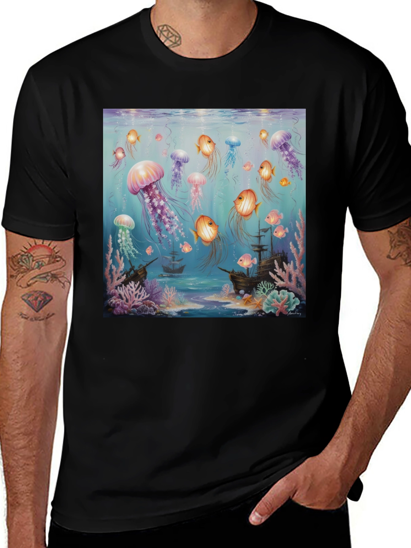 Variant 24 of Jellyfish & Shipwreck Graphic Tee
