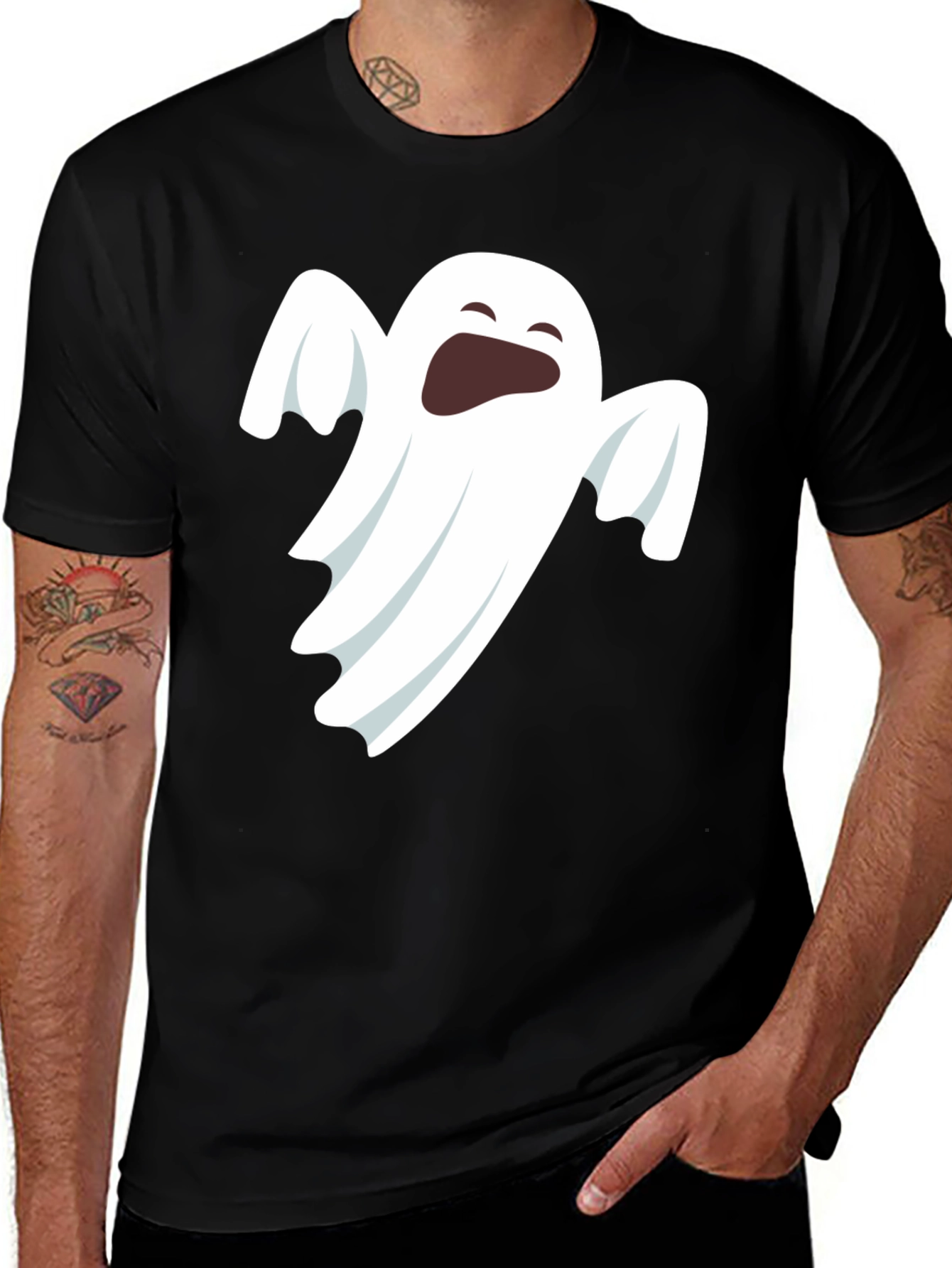Variant 24 of Ghost Graphic Tee - Spooky Season Style