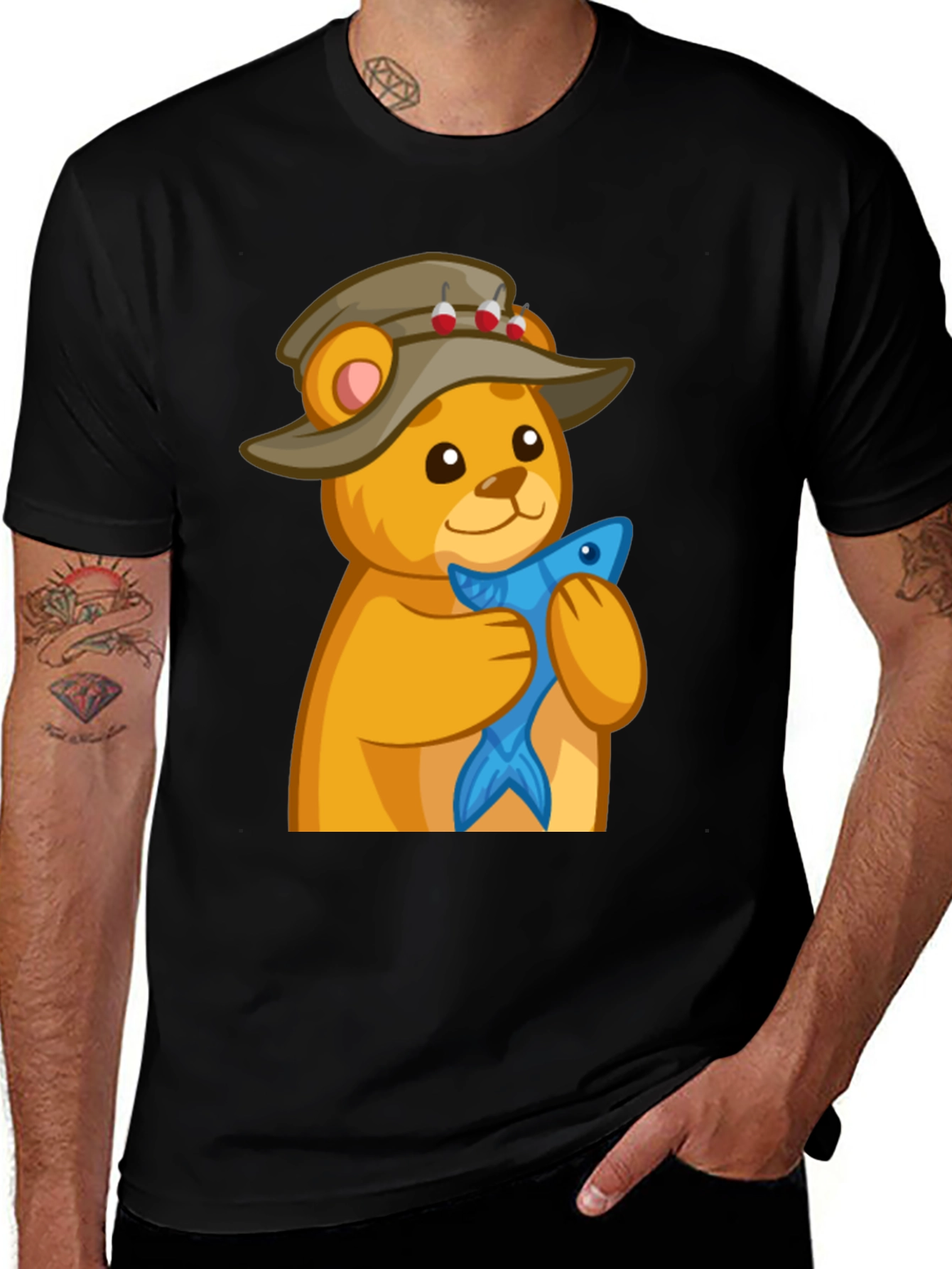 Variant 26 of Fishing Bear T-Shirt