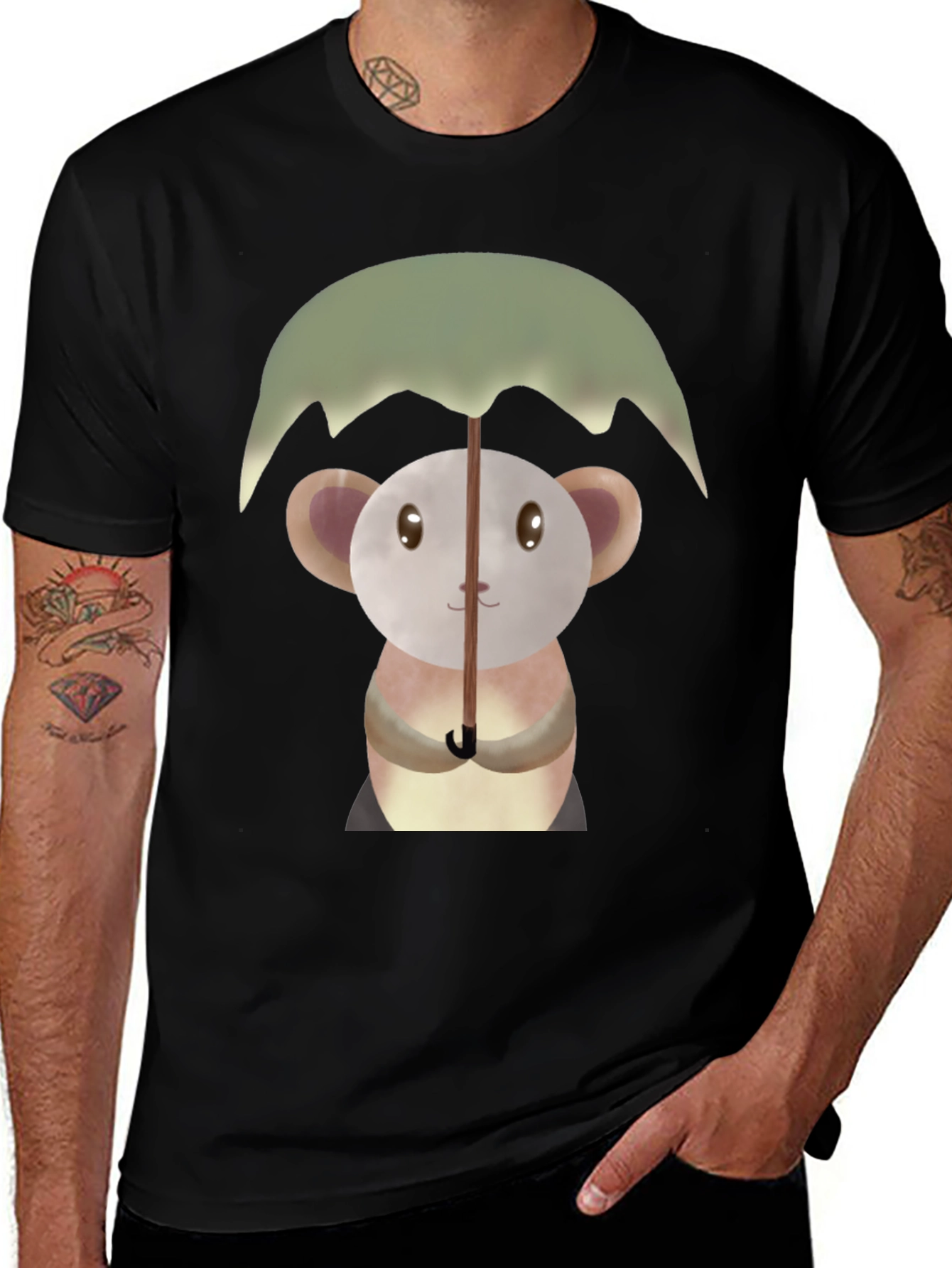 Variant 24 of Cute Mouse Umbrella Graphic Tee