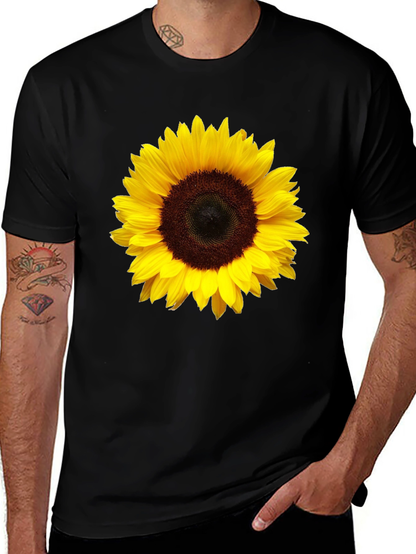 Variant 3 of Sunflower Graphic Print Black T-Shirt