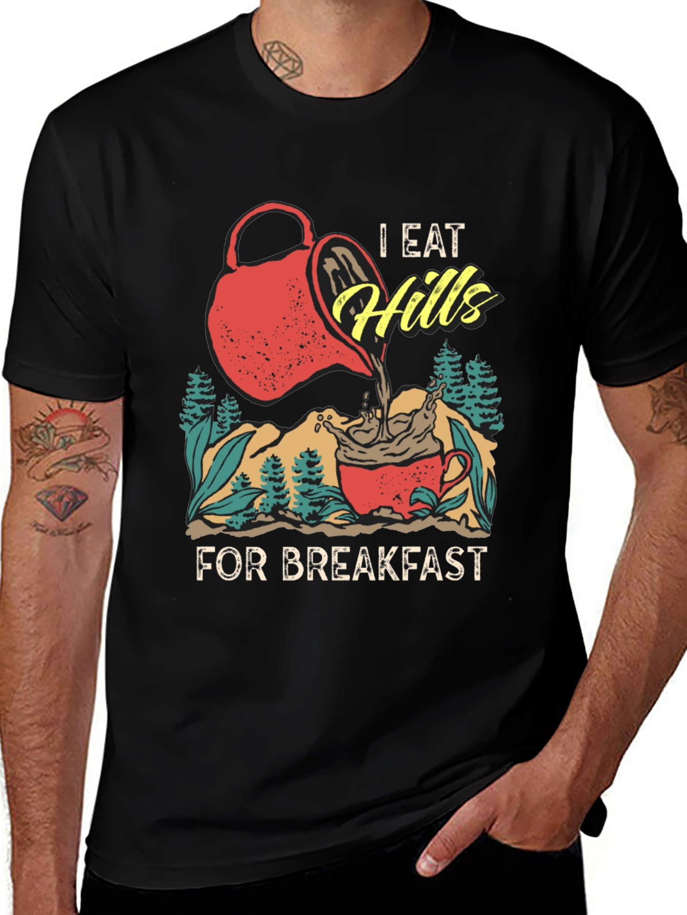 Black I Eat Hills for Breakfast Tee main image