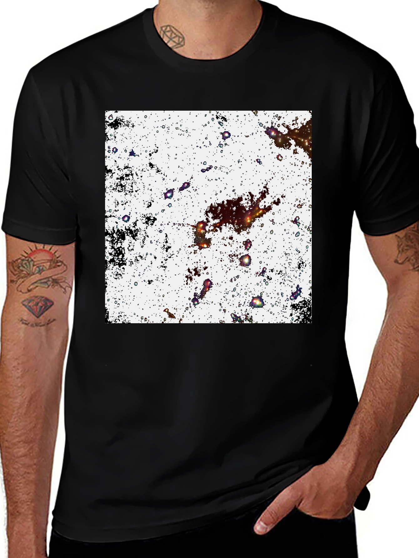 Variant 2 of Cosmic Nebulae Black T-Shirt