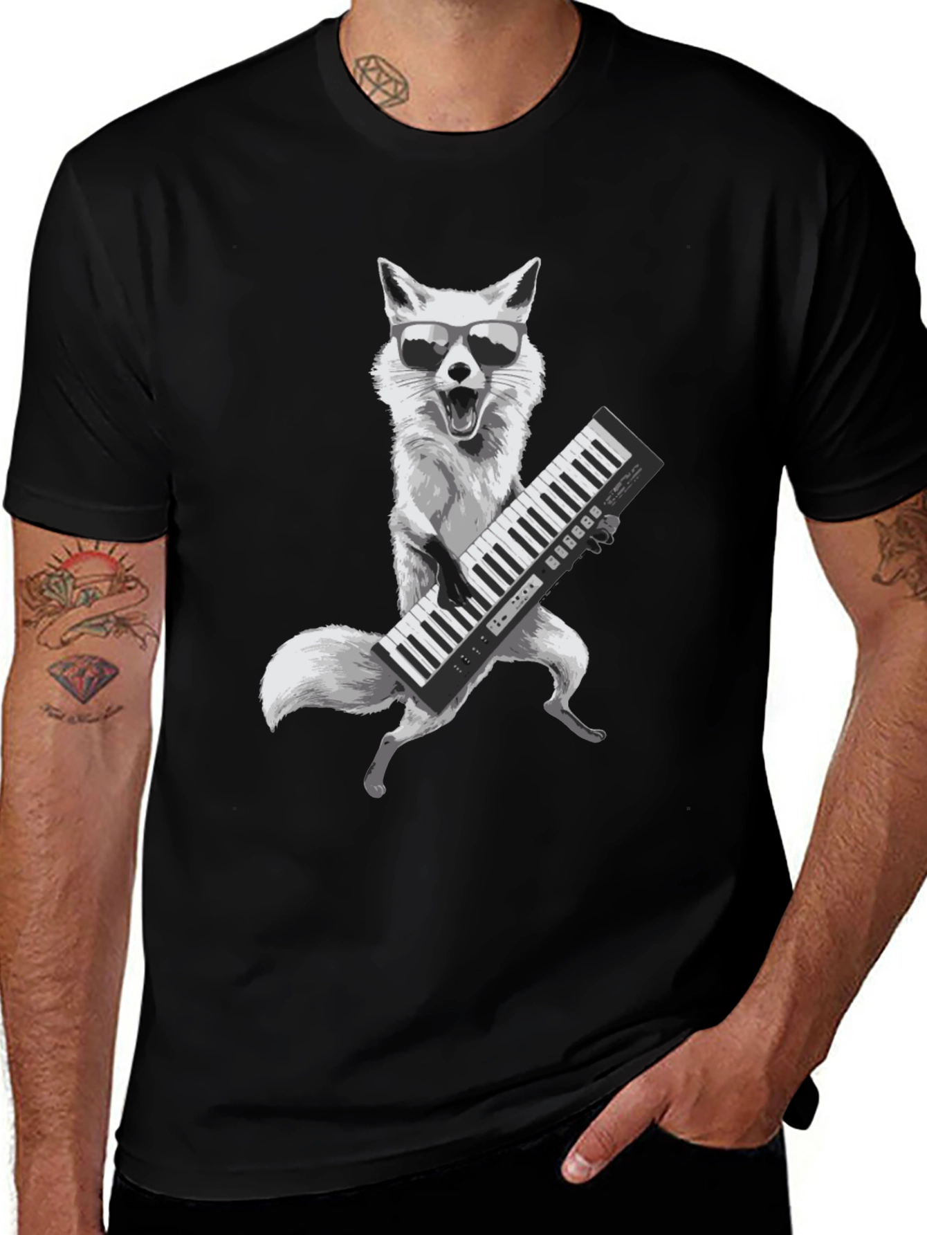 Cool Fox Musician Graphic Tee