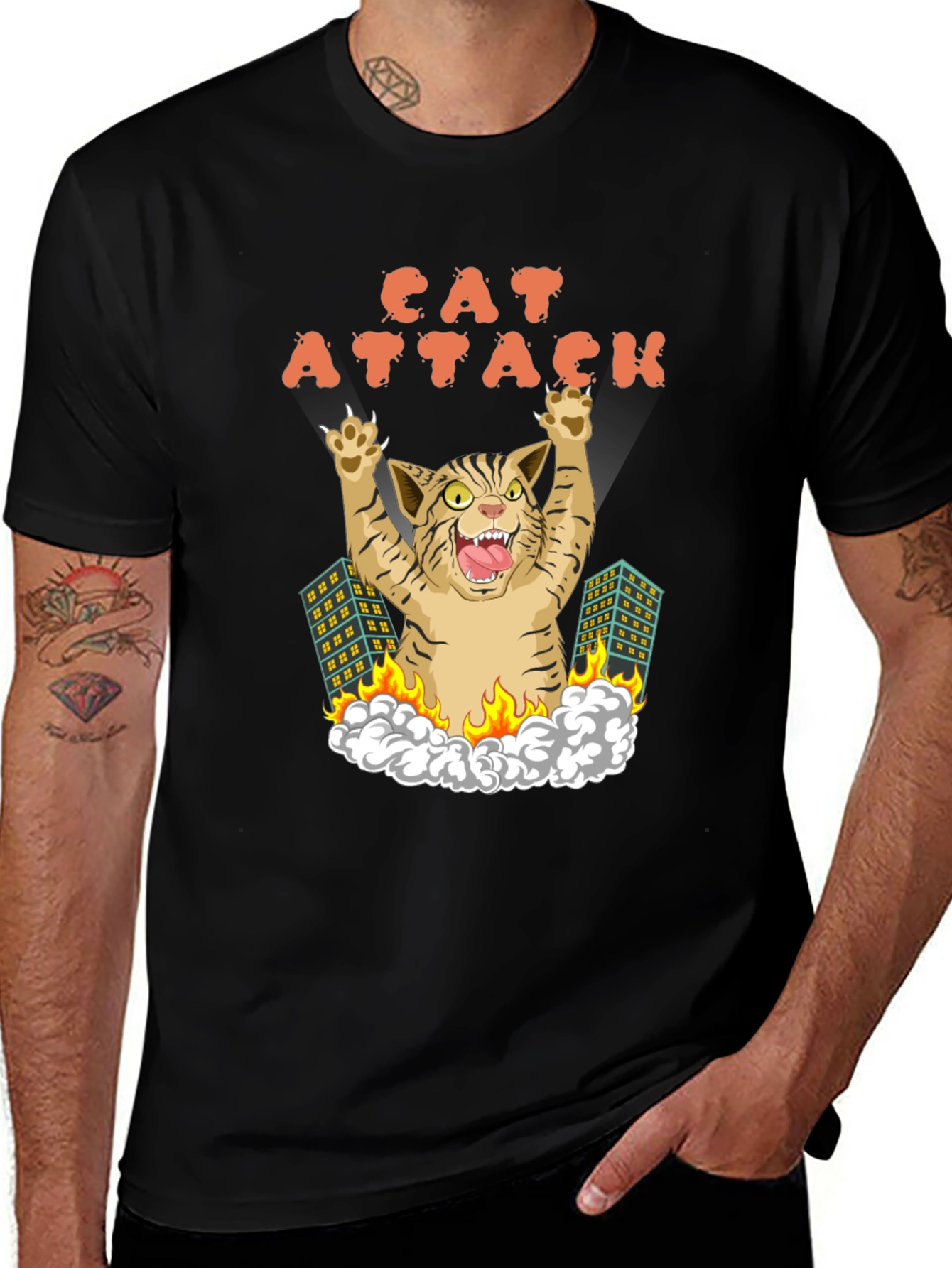 Variant 10 of Cat Attack T-Shirt