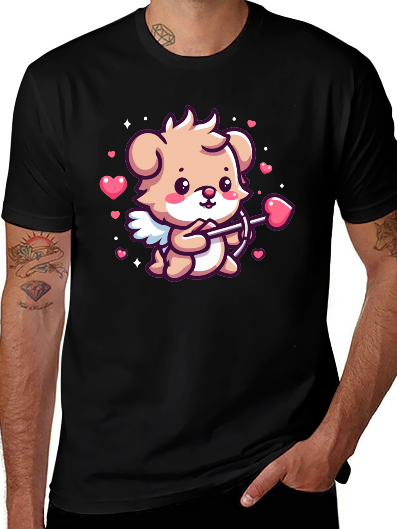 Variant 26 of Cute Cupid Dog Graphic Tee - Valentine's Day