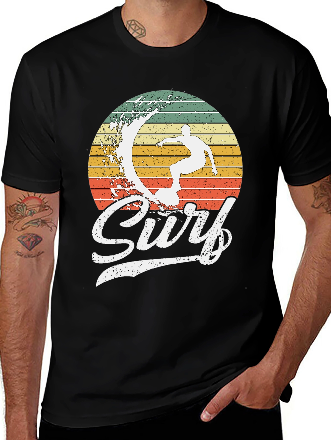 Vintage Surf T-Shirt - Retro Surfer Design