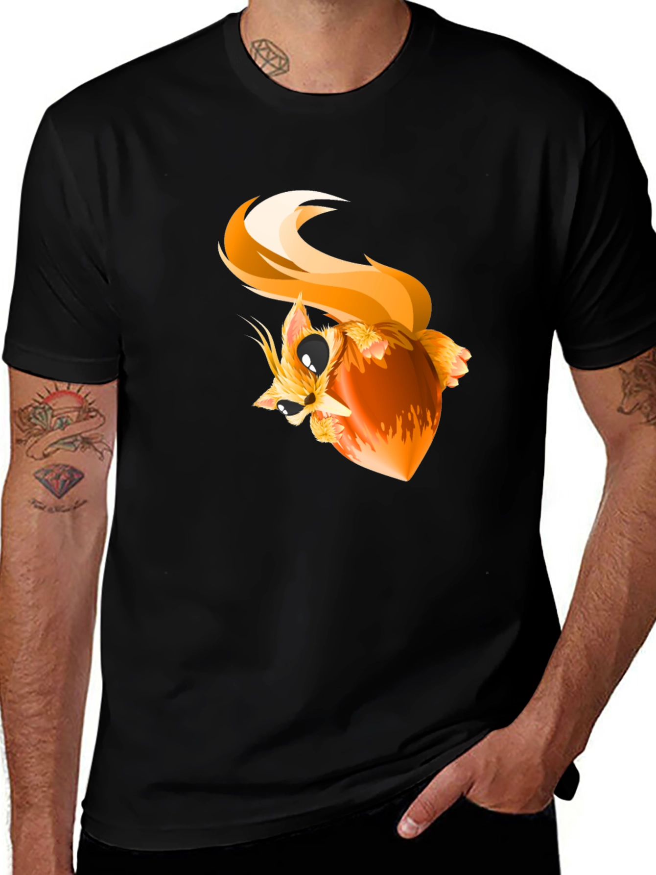 Variant 17 of Squirrel Graphic T-Shirt - Black