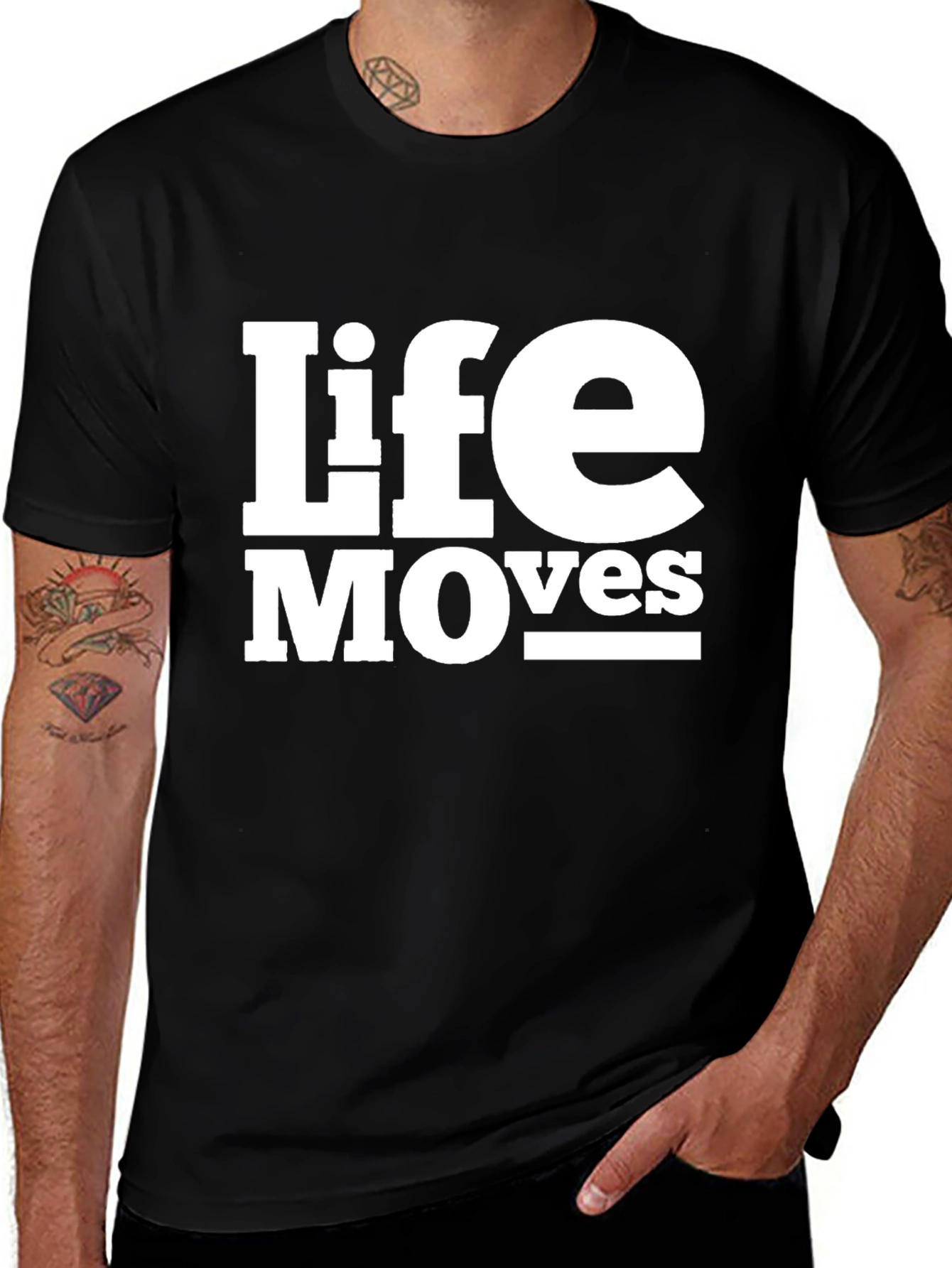Variant 27 of Life Moves Graphic Tee - Black