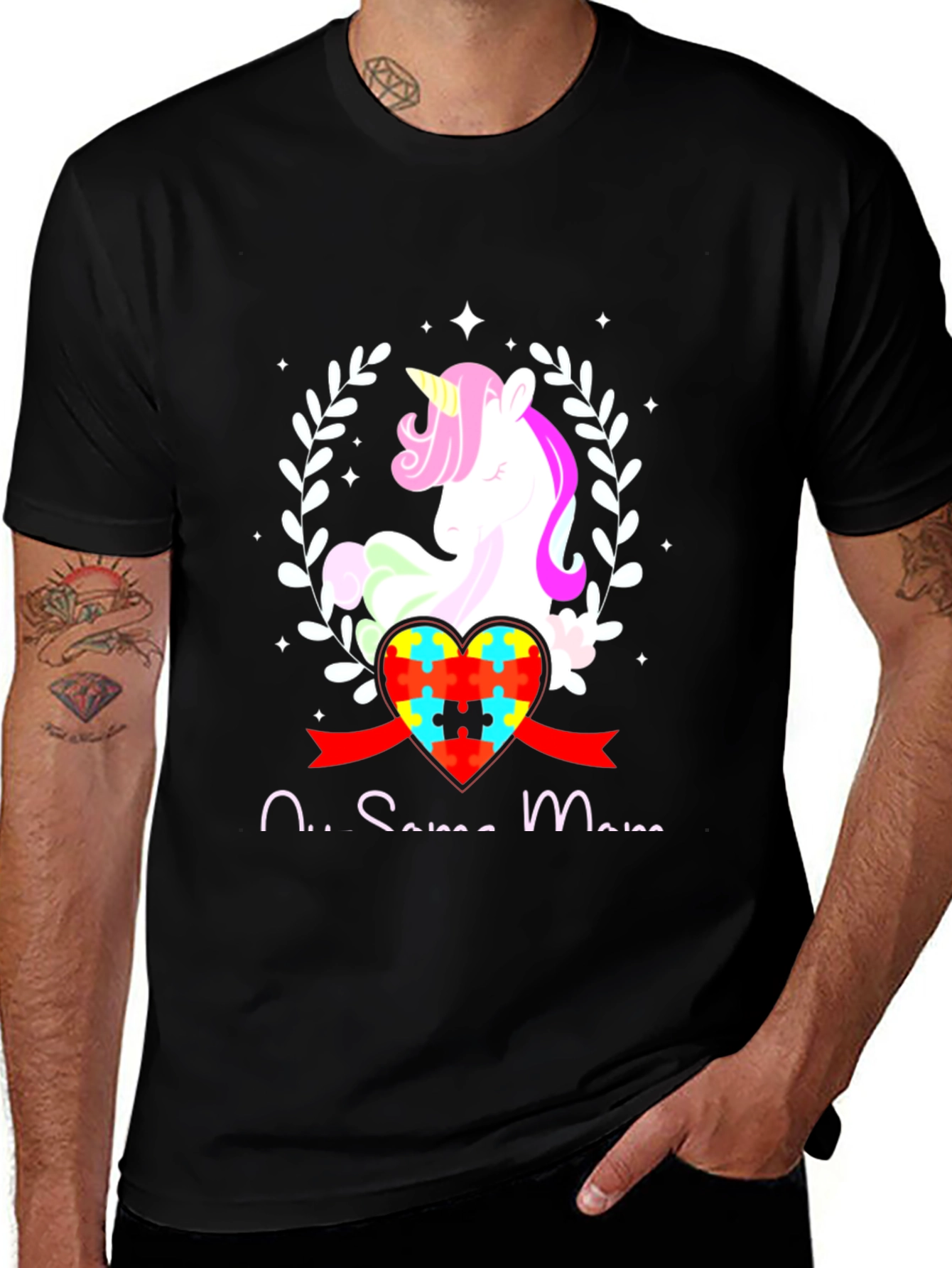 Variant 12 of Autism Awareness Unicorn Heart T-Shirt