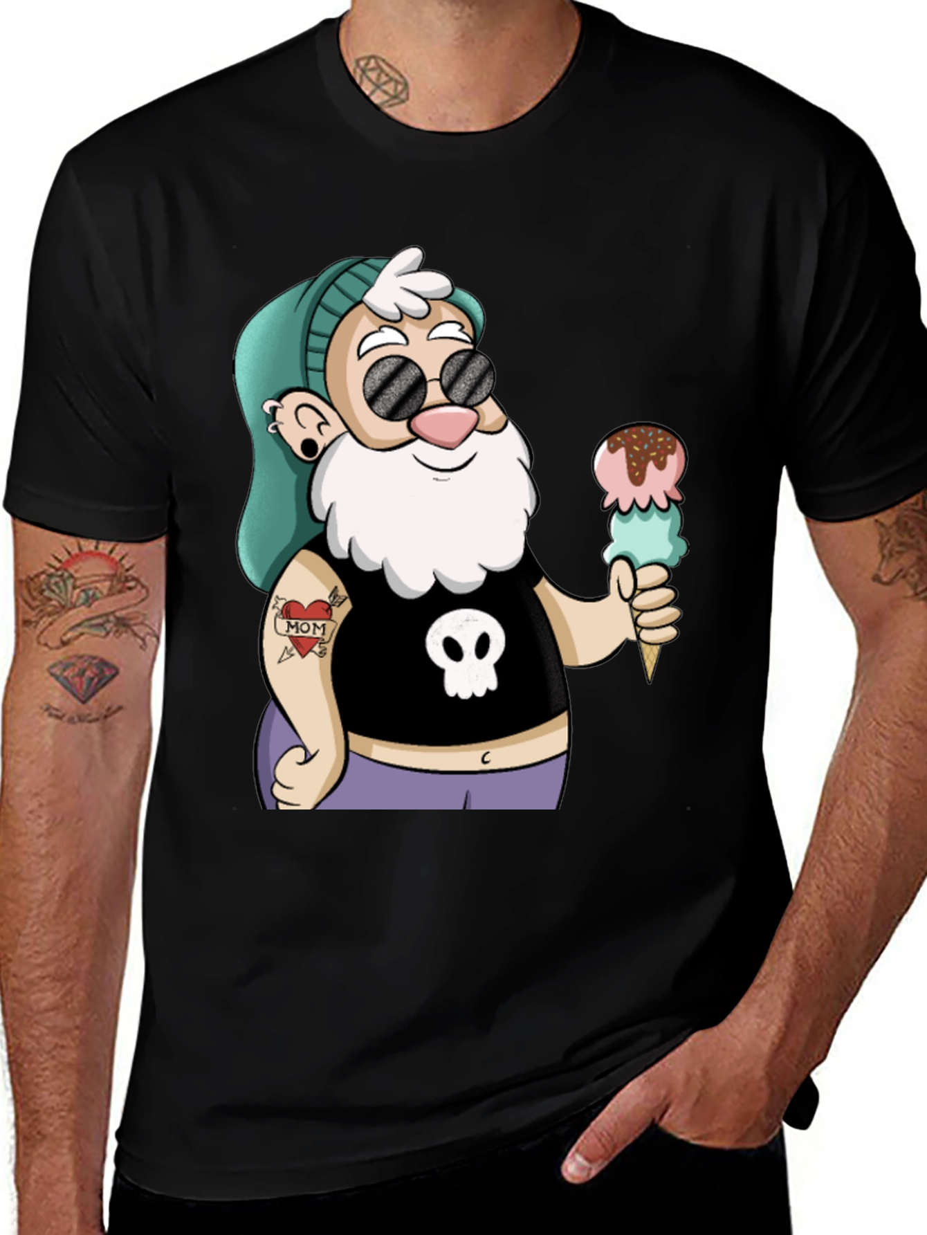 Variant 11 of Cartoon Hipster Gnome T-Shirt