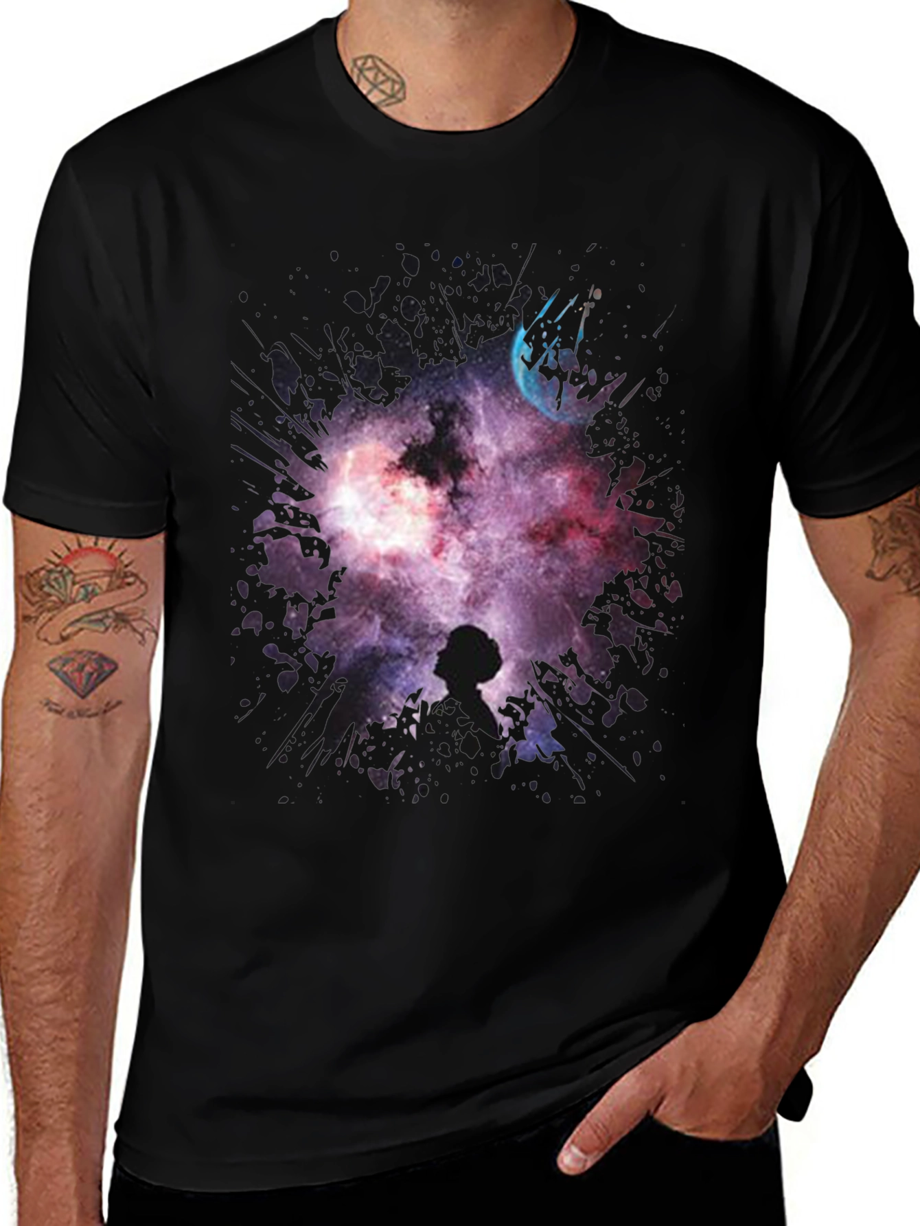 Cosmic Princess Leia Black T-Shirt