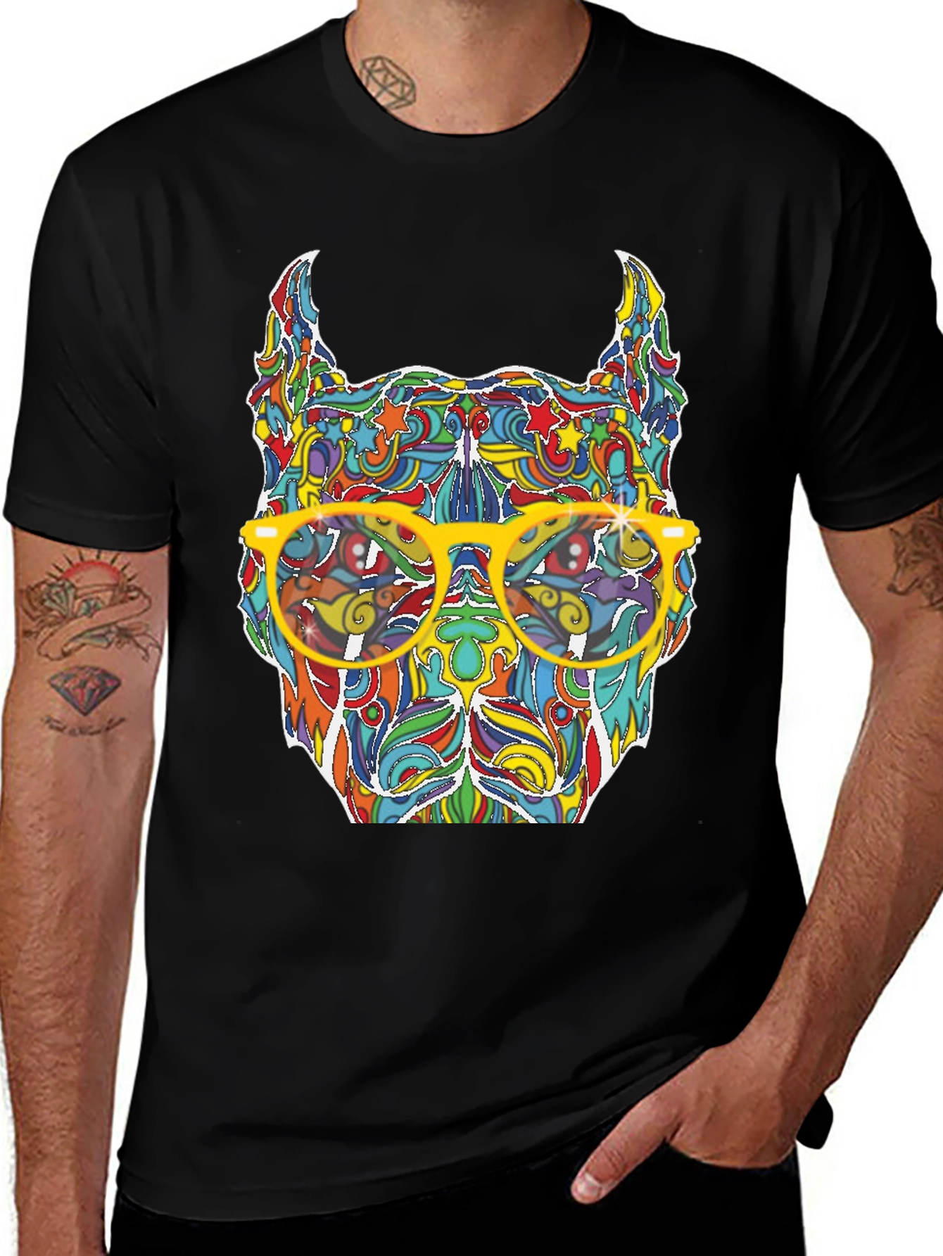 Variant 23 of Psychedelic Dog Graphic Tee