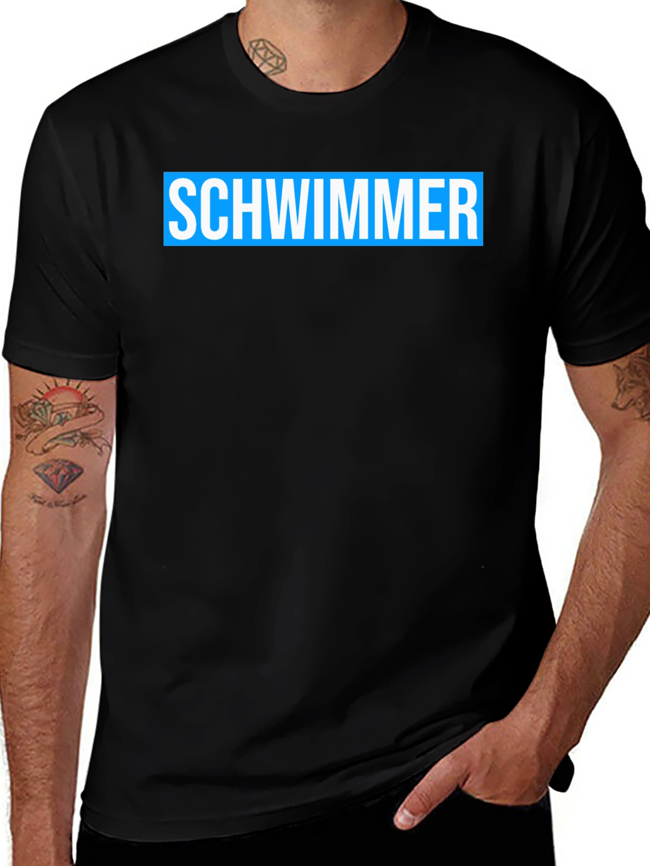 Variant 7 of Schwimmer Graphic Tee - Black Cotton T-Shirt