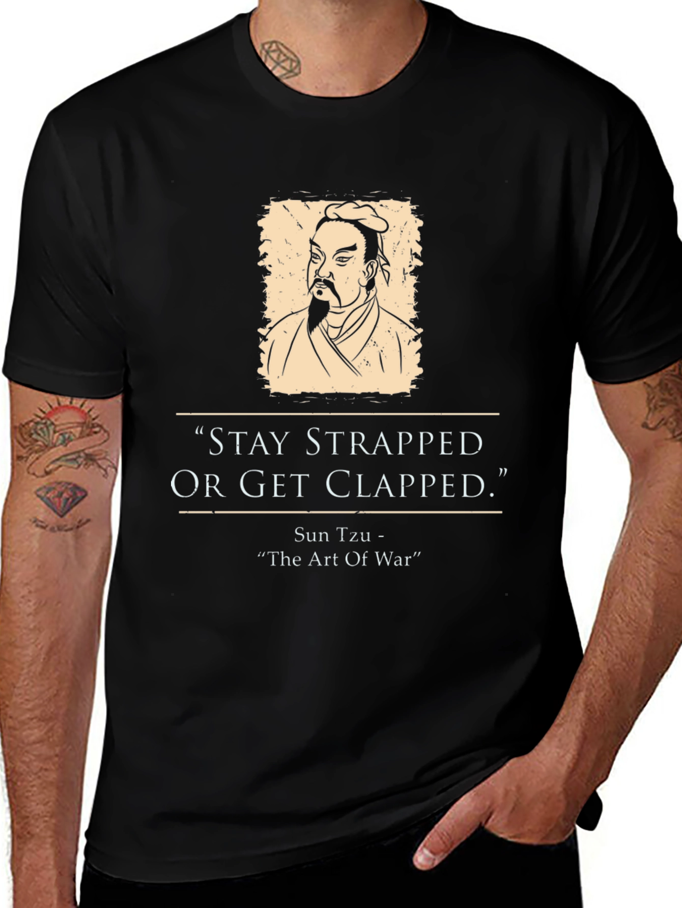 Variant 21 of Stay Strapped Tee - Sun Tzu Art of War T-Shirt