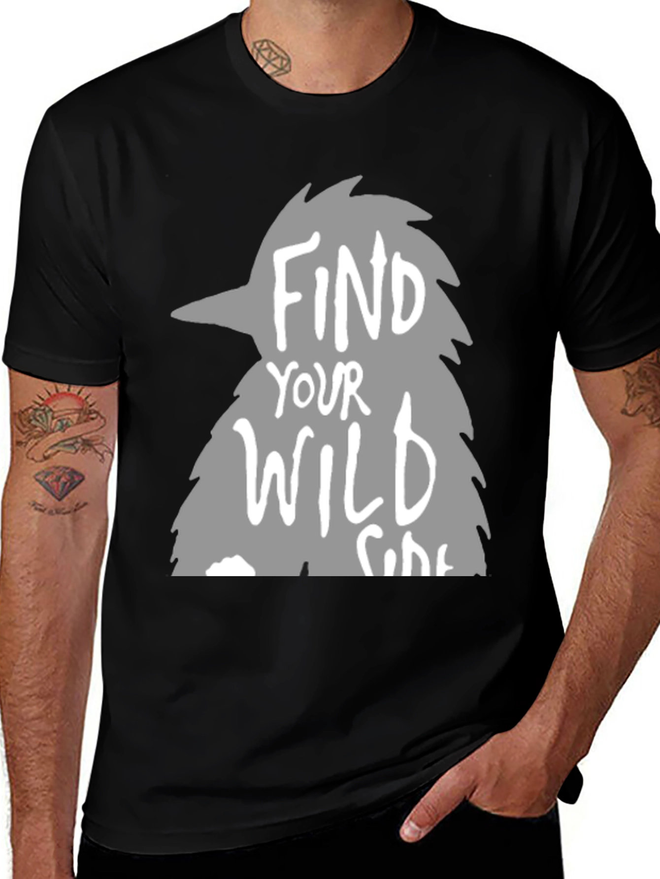 Variant 25 of Find Your Wild Side Graphic Tee - Black
