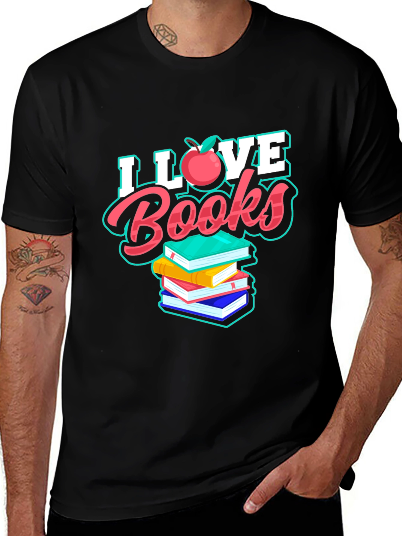Variant 23 of I Love Books T-Shirt - Unisex Design