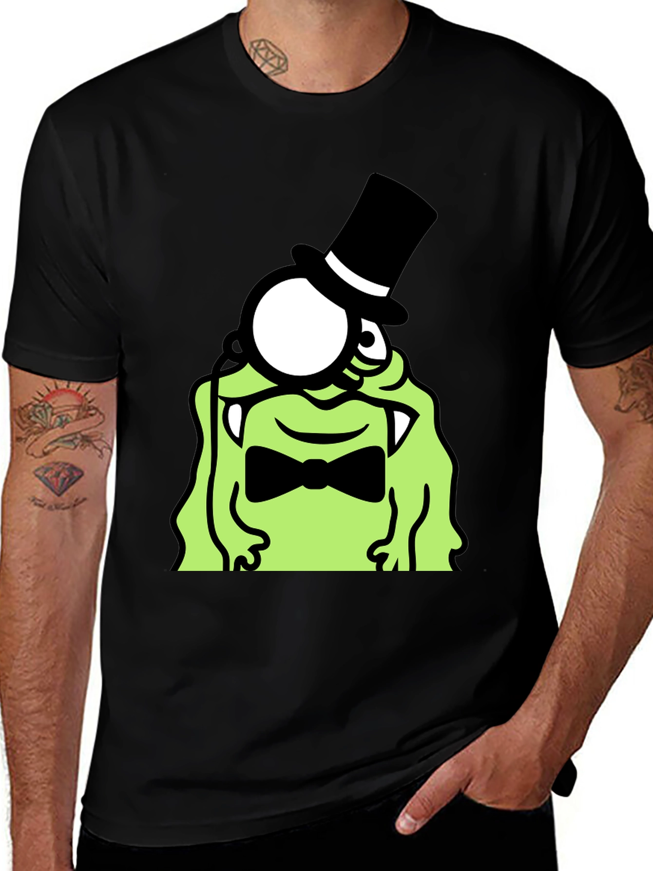 Variant 19 of Monster Monocle Top Hat T-Shirt