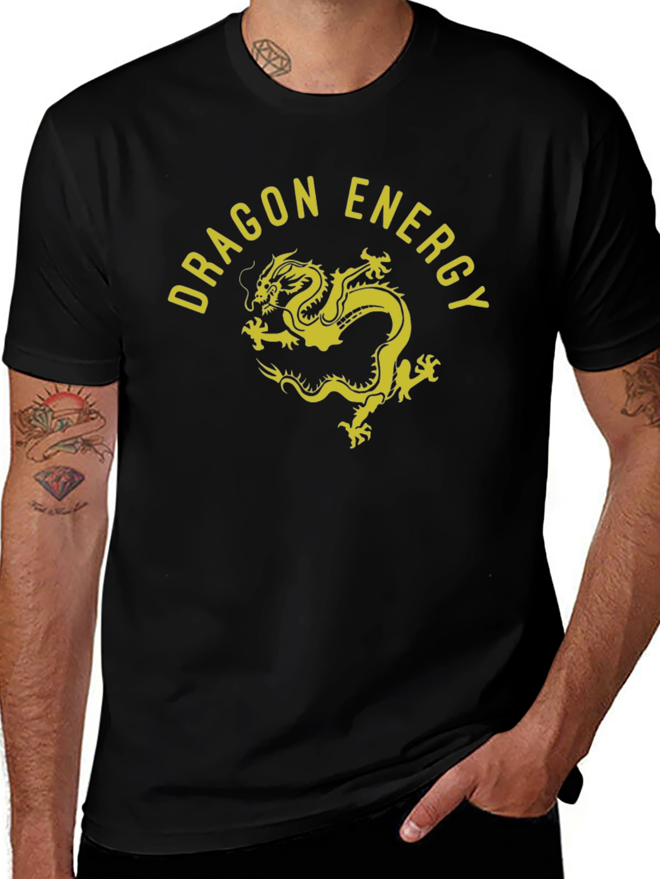 Variant 11 of Dragon Energy Graphic Tee - Premium Black T-Shirt