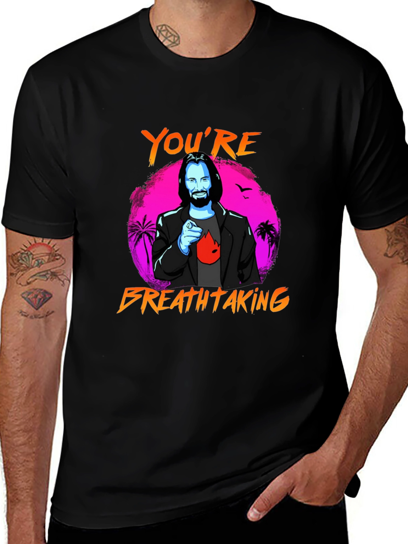 Variant 16 of You're Breathtaking Graphic Tee - Keanu Reeves Style