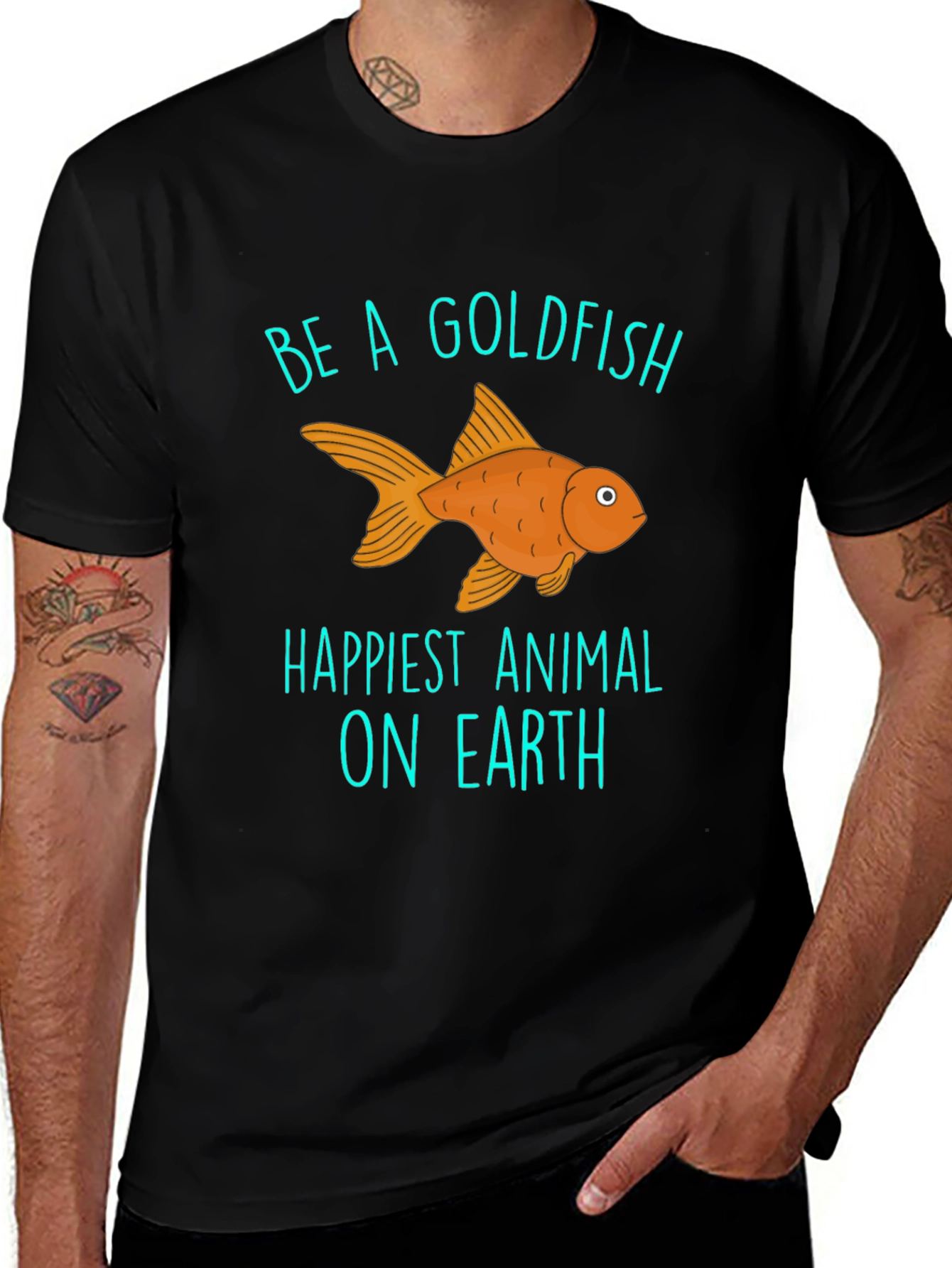 Variant 12 of Be a Goldfish Graphic T-Shirt - Happiest Animal Tee