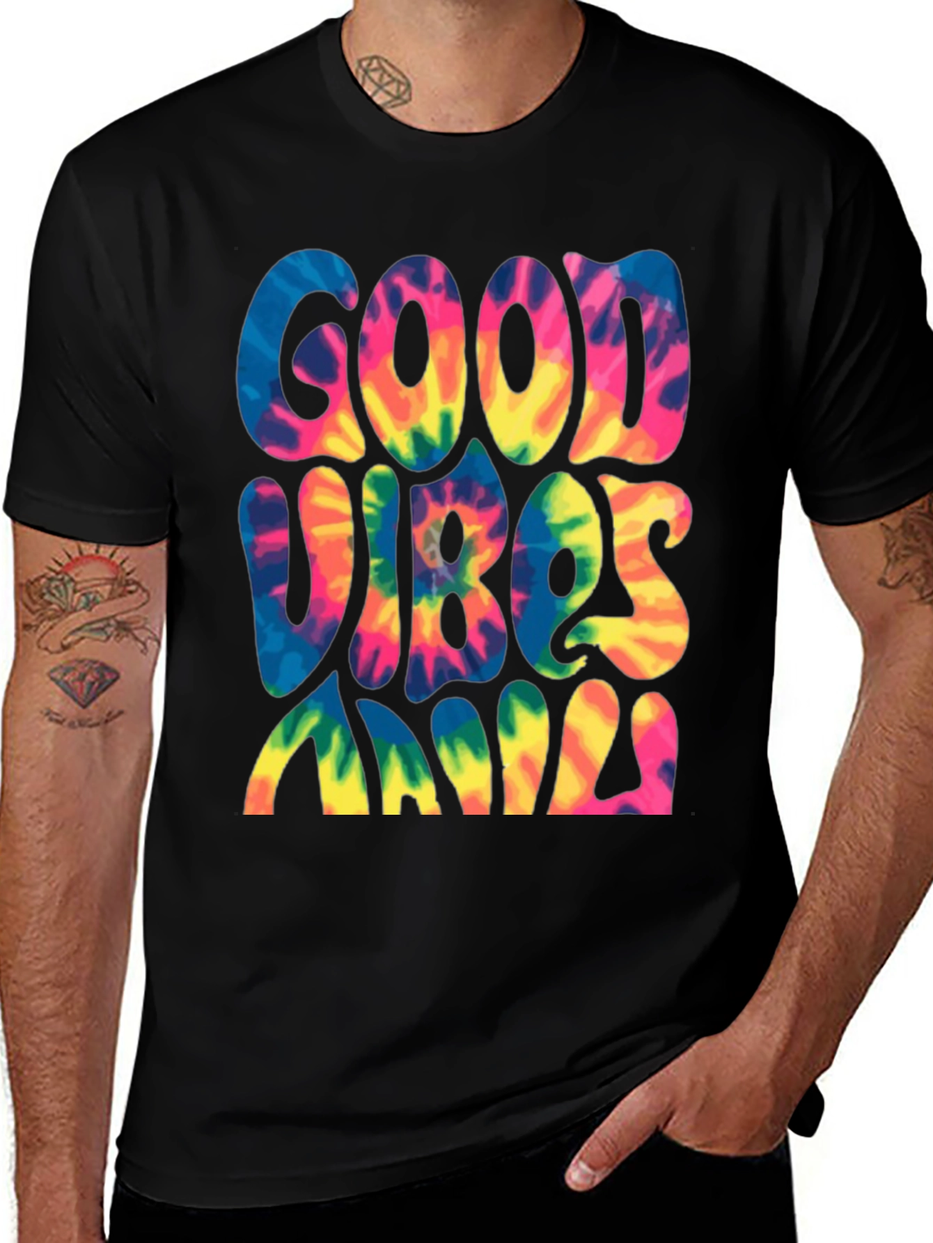 Variant 7 of Good Vibes Only Tie Dye Graphic Tee