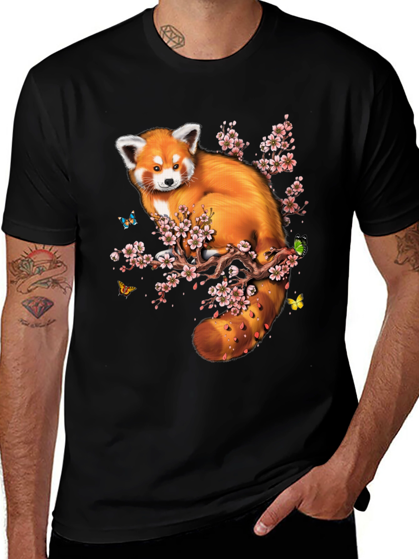 Variant 3 of Red Panda & Cherry Blossom Graphic Tee