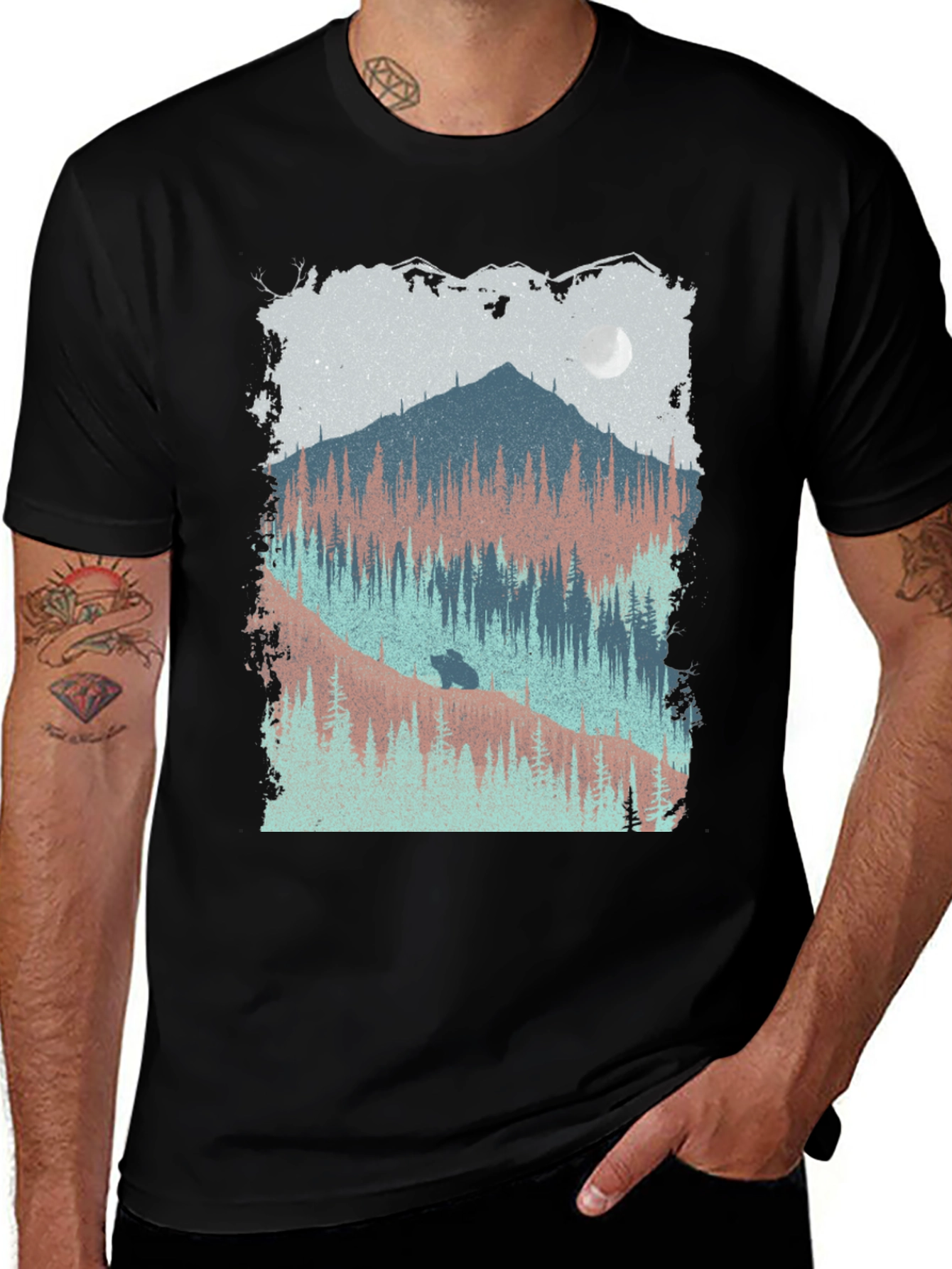 Variant 23 of Mountain Bear T-Shirt - Nature Graphic Tee