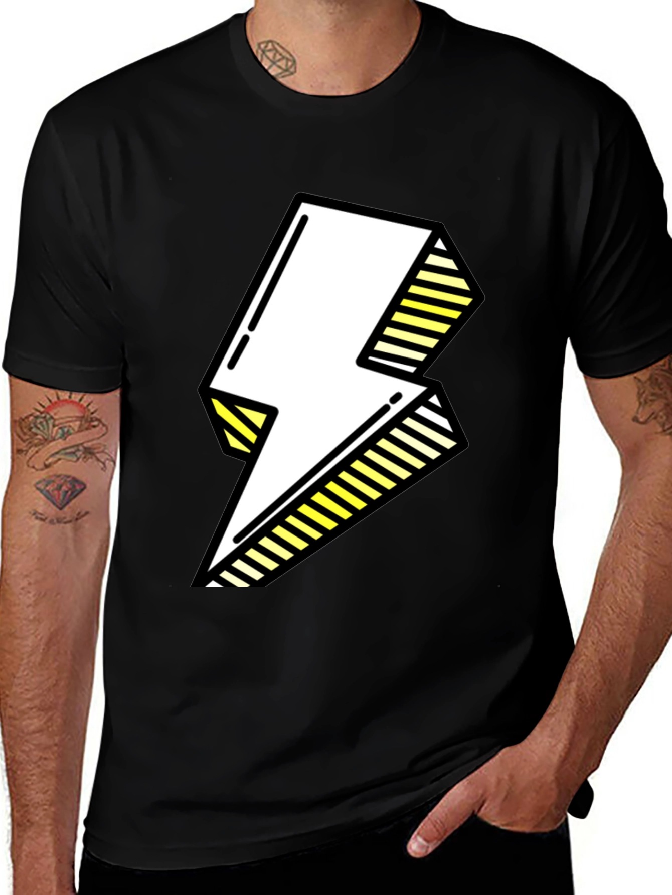 Variant 9 of Electric Bolt Graphic Tee - Bold Pop Art Style