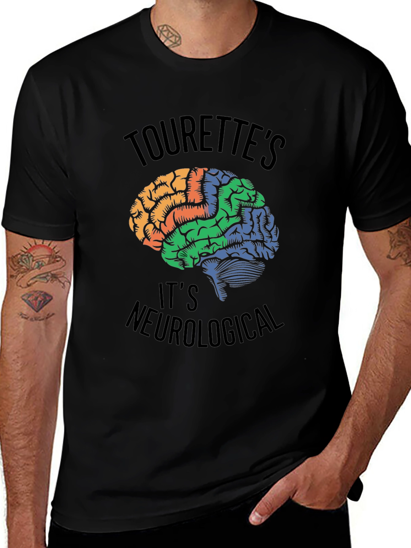 Tourette's Awareness Brain T-Shirt - Neurological Tee