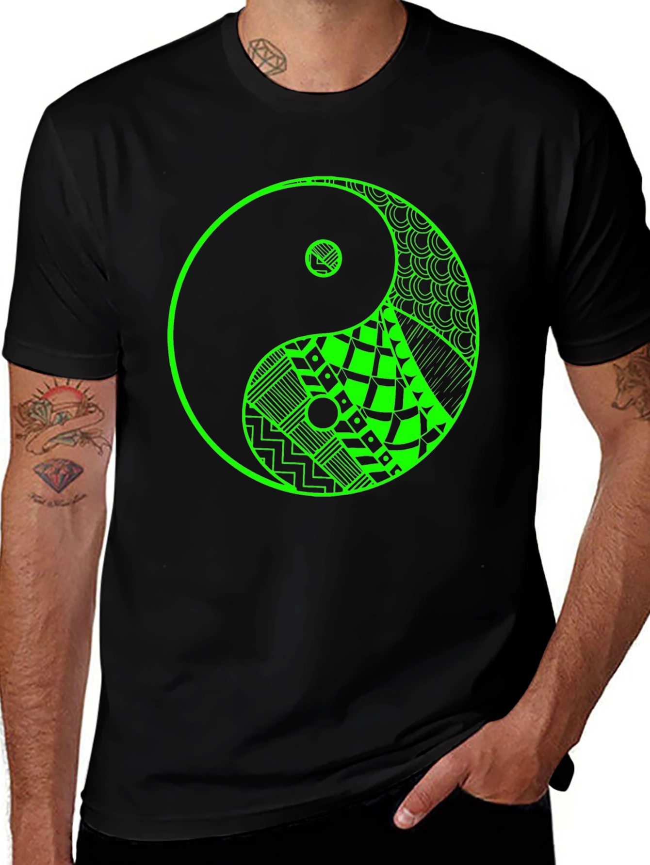 Variant 4 of Yin Yang Graphic Tee - Black