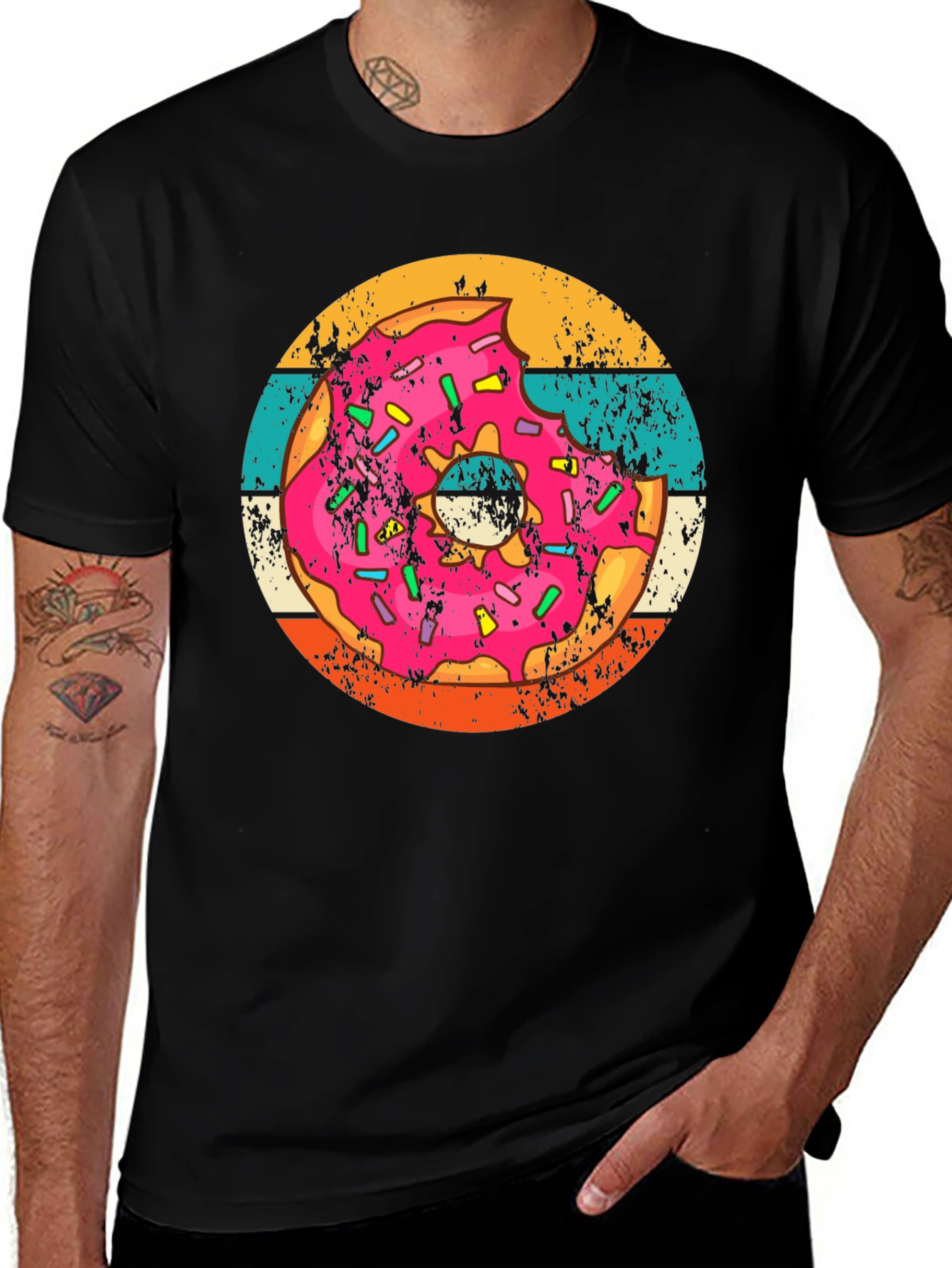 Retro Donut Graphic Tee - Trendy Comfort