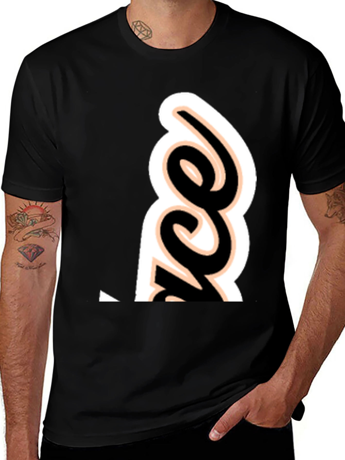 Variant 5 of Stylish Black Graphic Print Tee