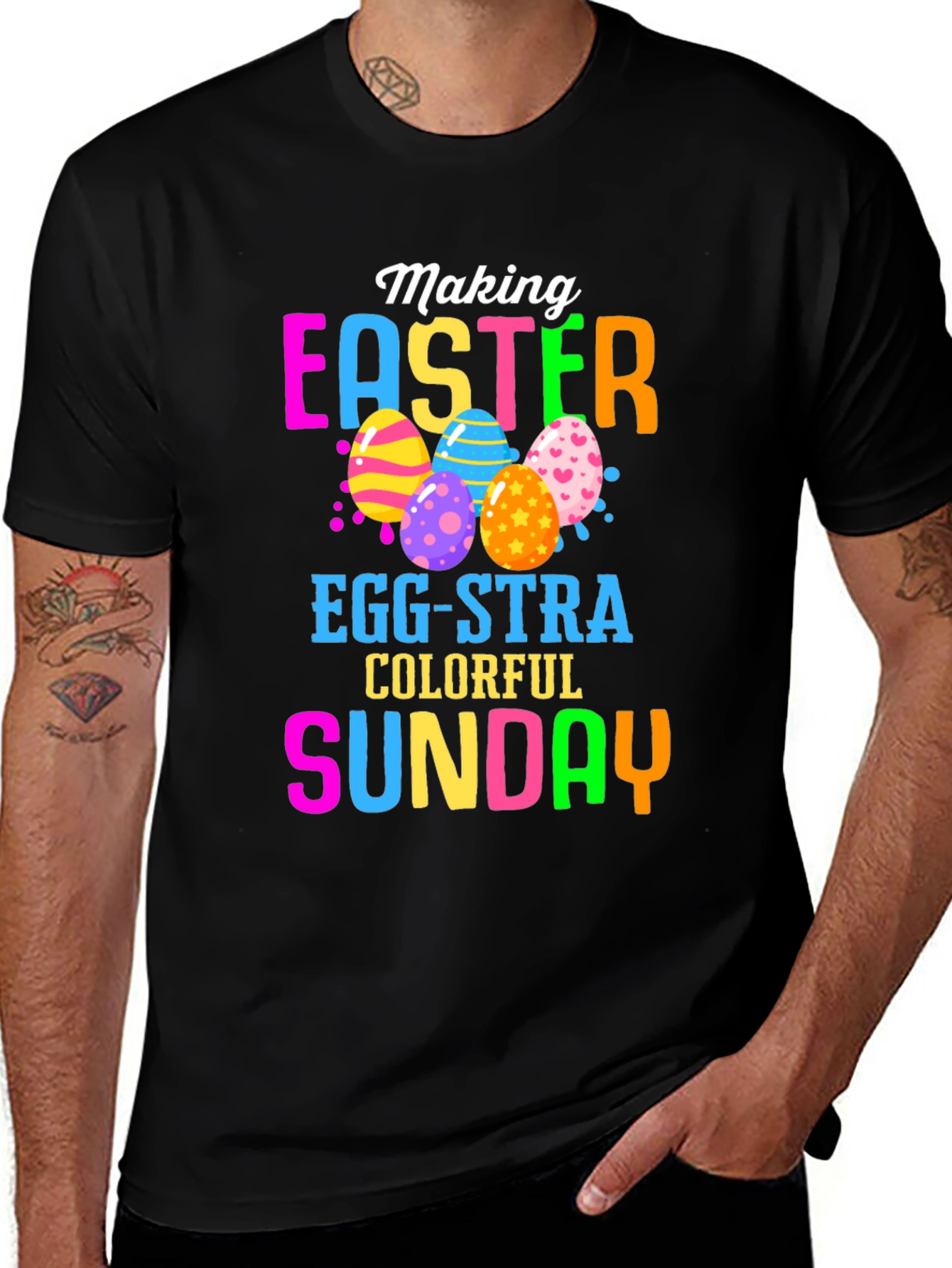 Making Easter Egg-Stra Colorful Sunday T-Shirt