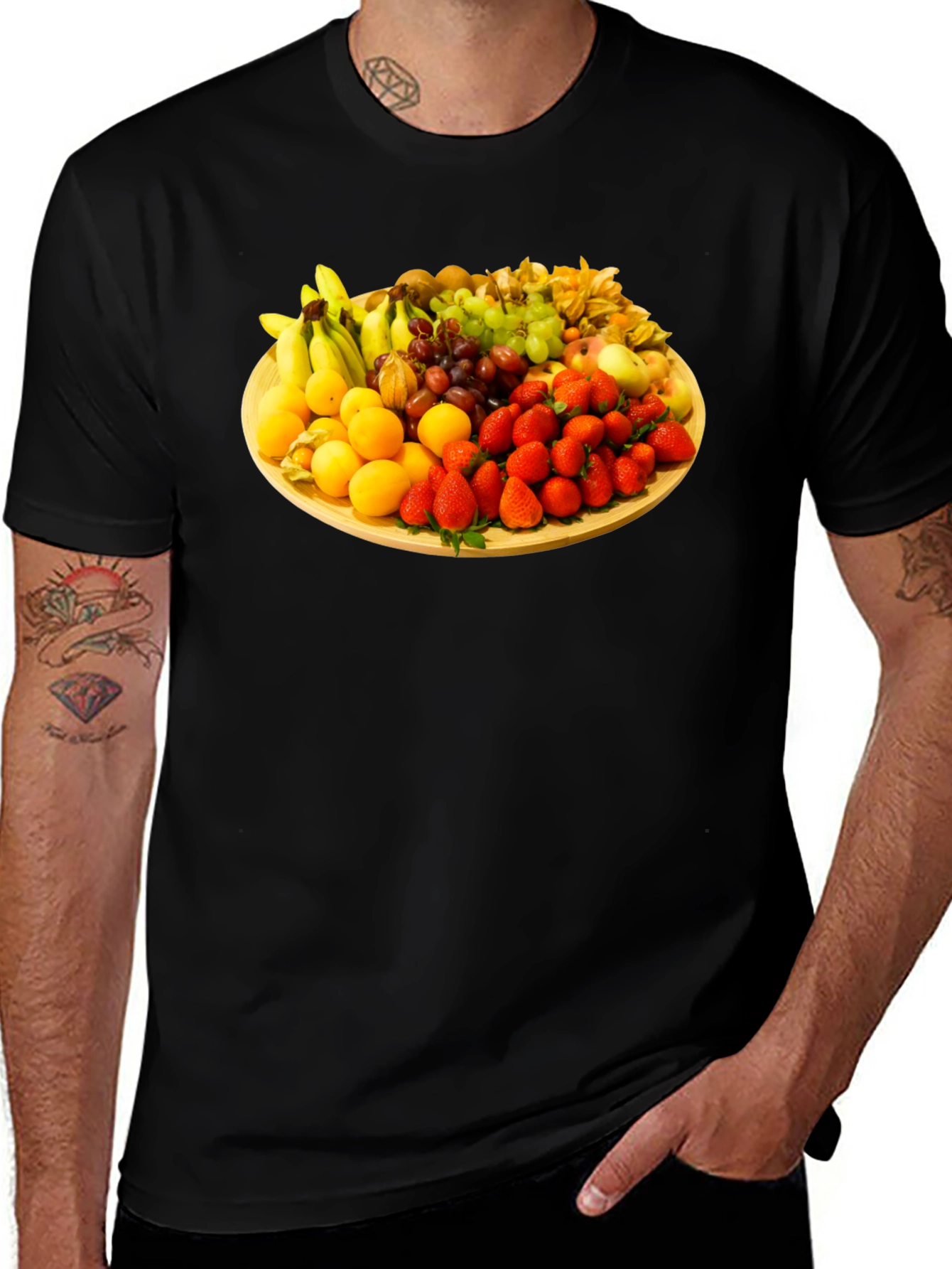 Variant 26 of Fruit Platter Graphic Tee - Black Unisex T-Shirt