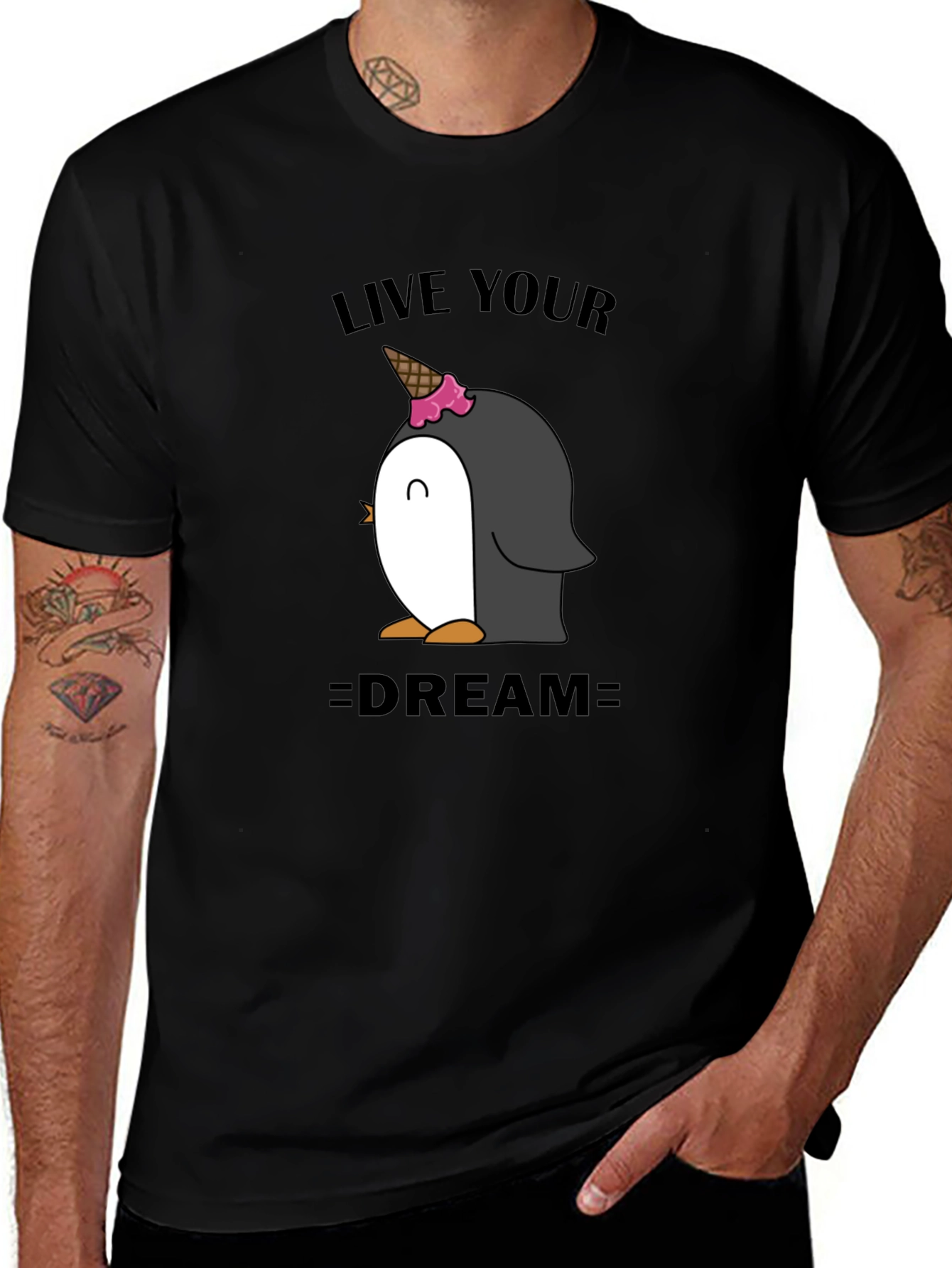 Variant 15 of Live Your Dream Penguin Ice Cream T-Shirt