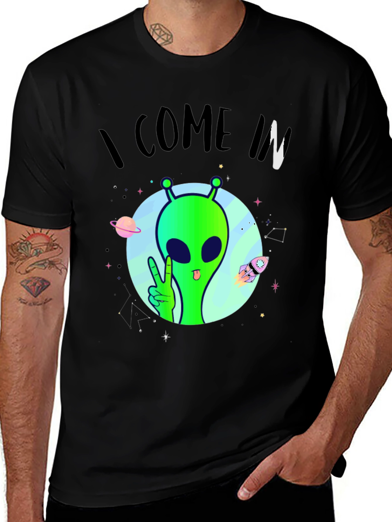 Variant 17 of I Come In Peace Alien T-Shirt