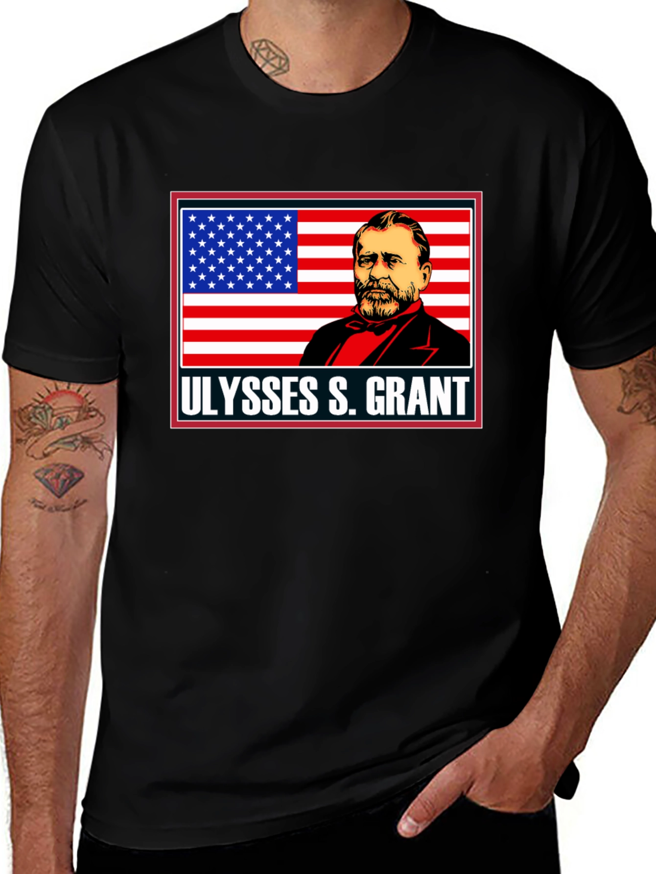 Ulysses S. Grant Graphic Tee - Patriotic Black T-Shirt
