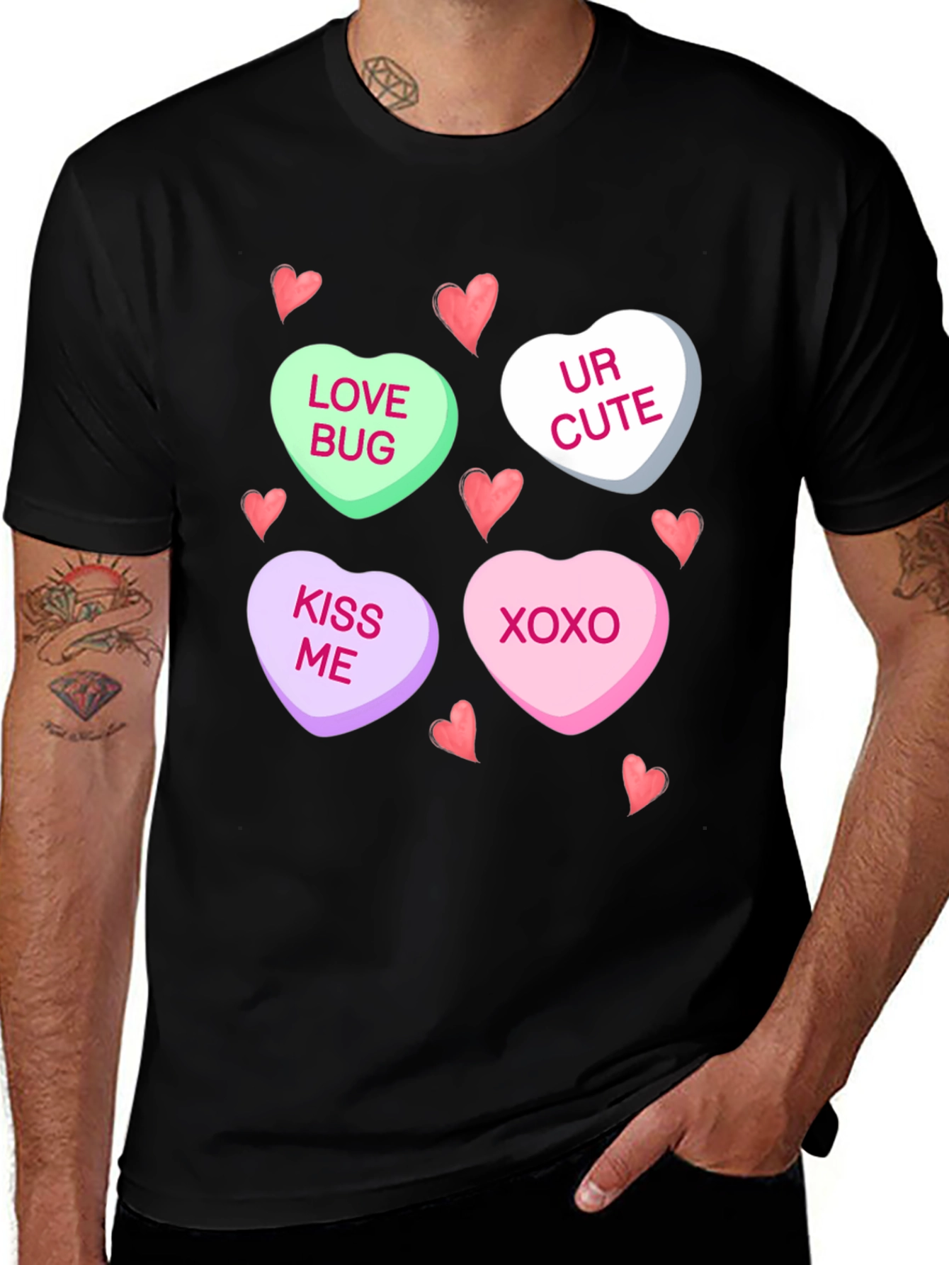 Variant 2 of Valentine's Day Candy Heart Graphic T-Shirt