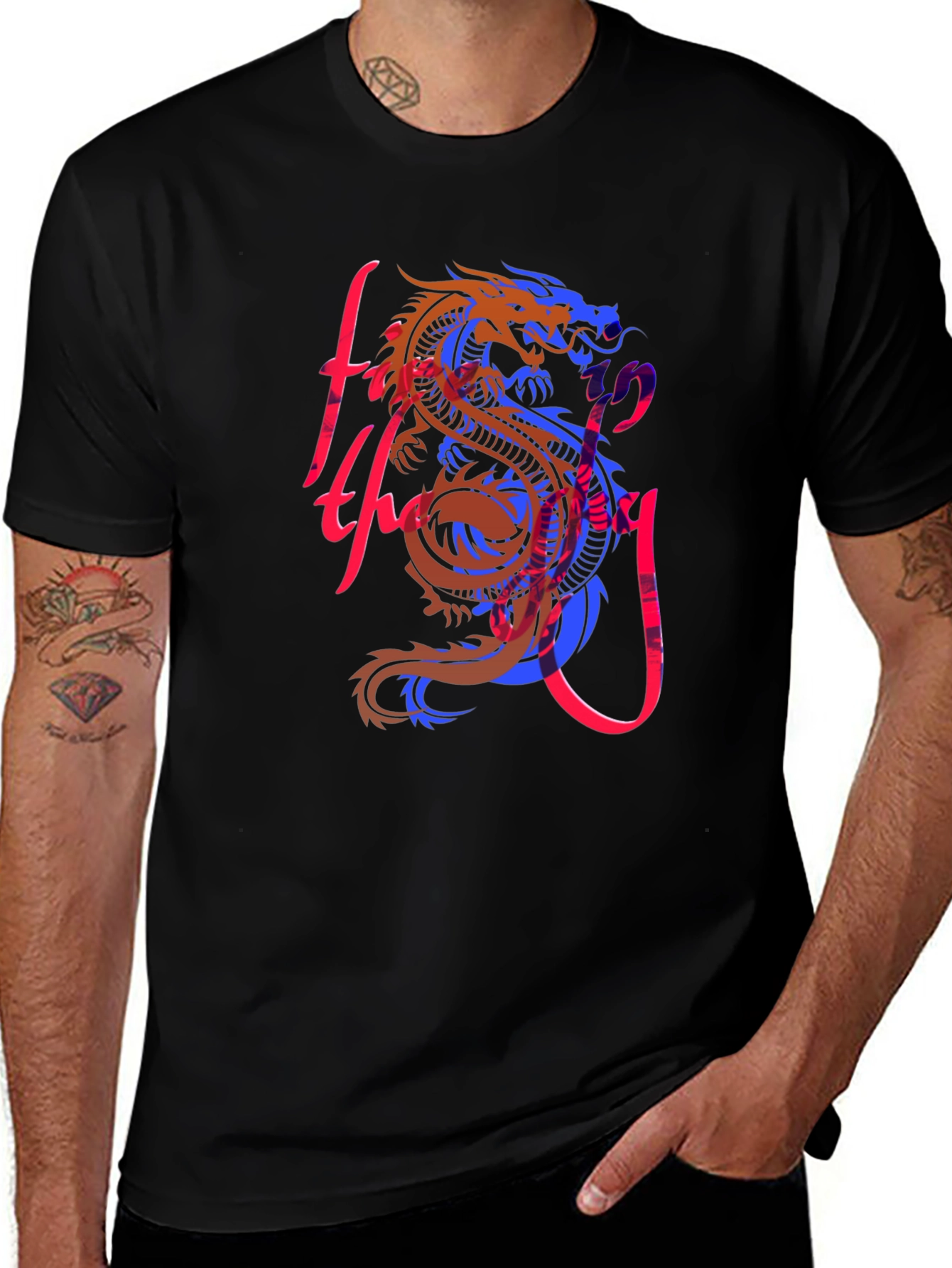Variant 17 of Dragon Graphic Black T-Shirt
