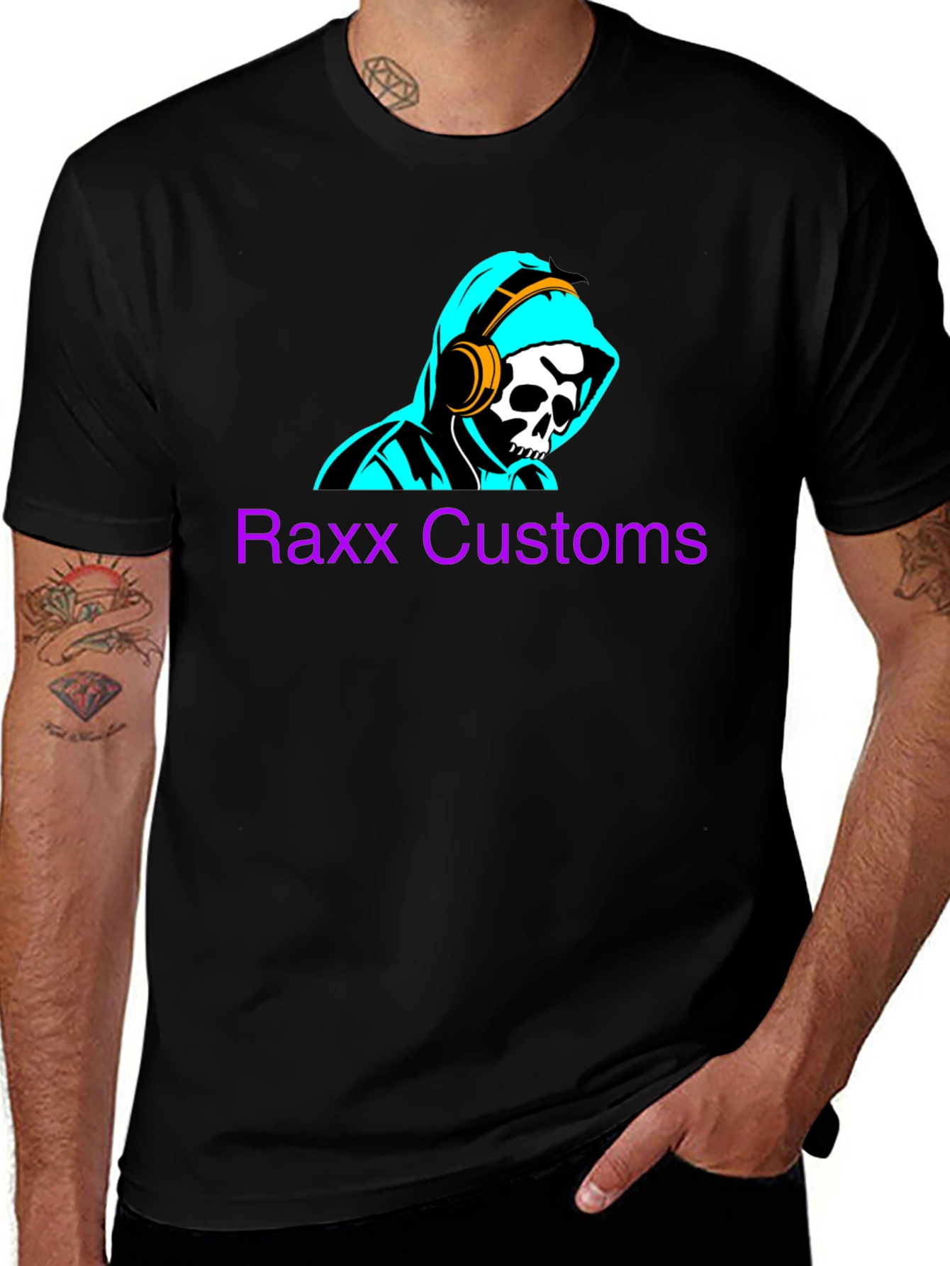 Variant 20 of Raxx Customs Skull & Headphones Graphic T-Shirt