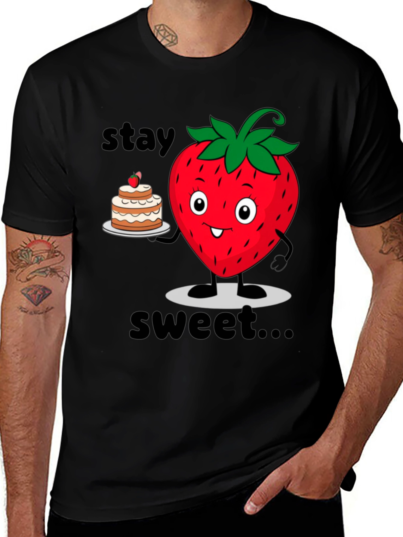 Variant 4 of Stay Sweet Strawberry Cake Graphic Tee