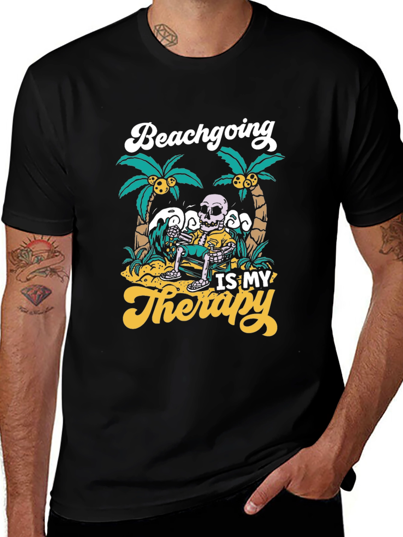 Variant 19 of Beach Skeleton Graphic Tee - Relaxed Summer Vibes