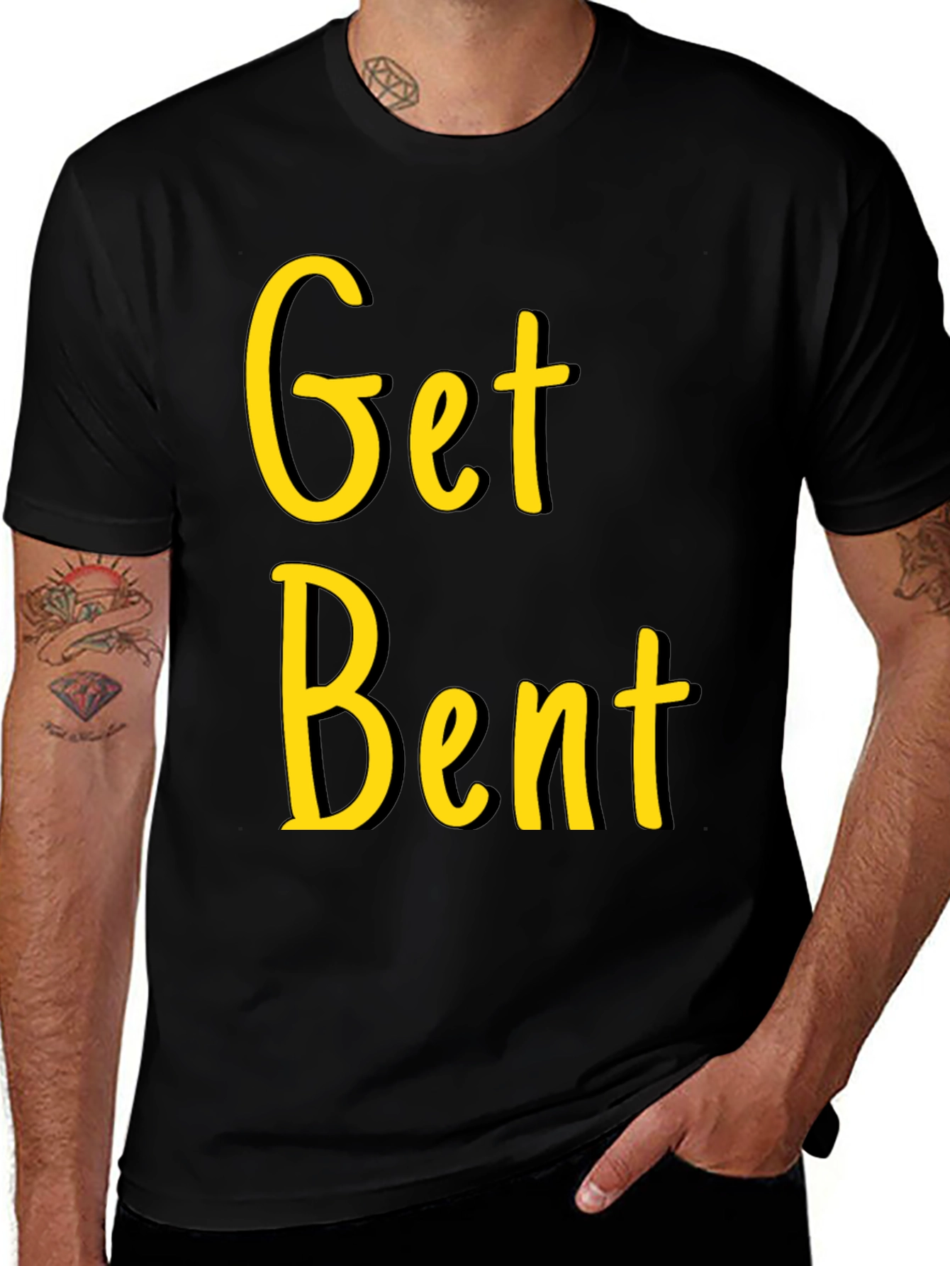 Variant 21 of Get Bent T-Shirt: Humorous Graphic Tee for Casual Wear