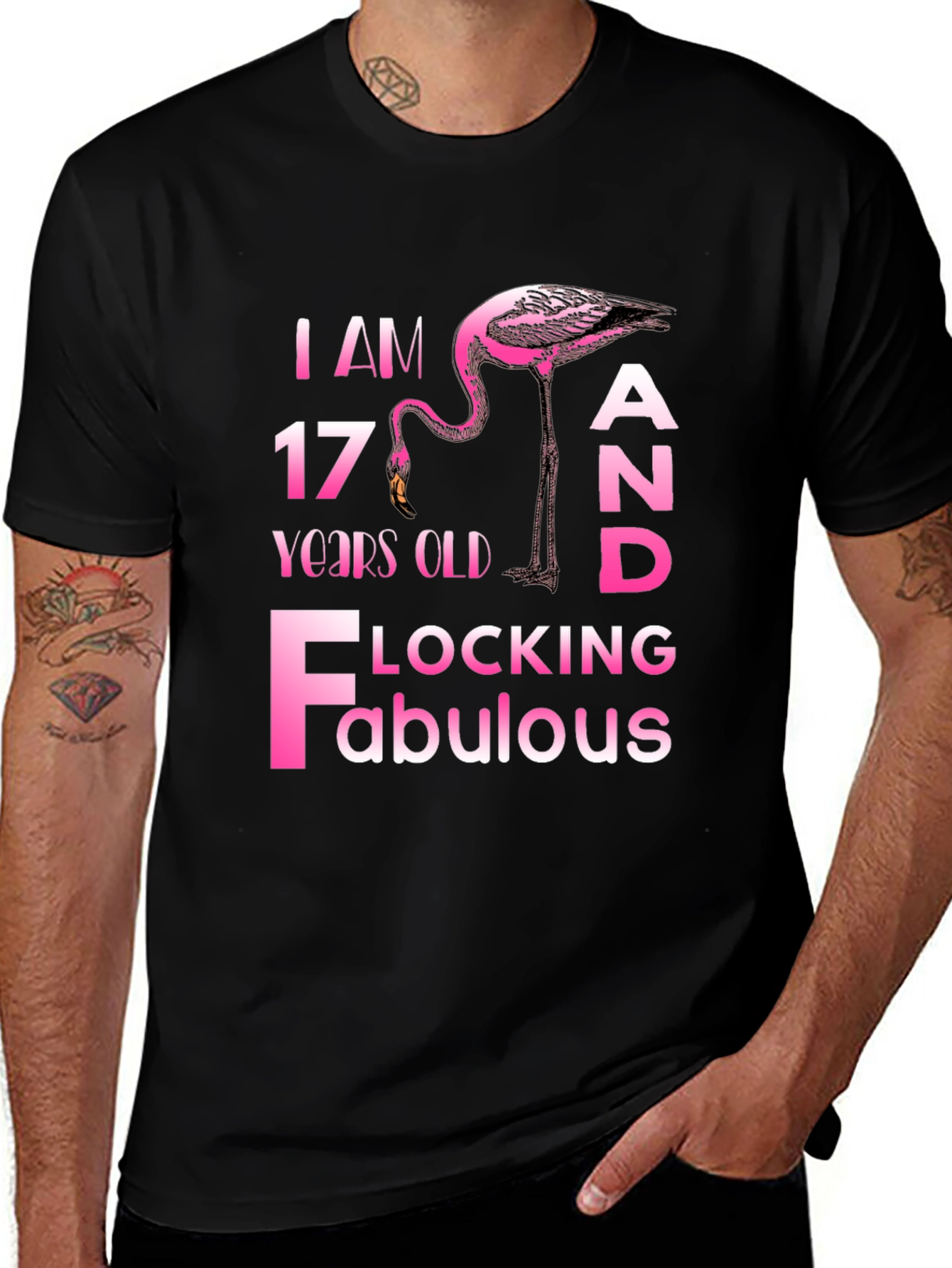 Variant 4 of 17 Flocking Fabulous Pink Flamingo Graphic Tee