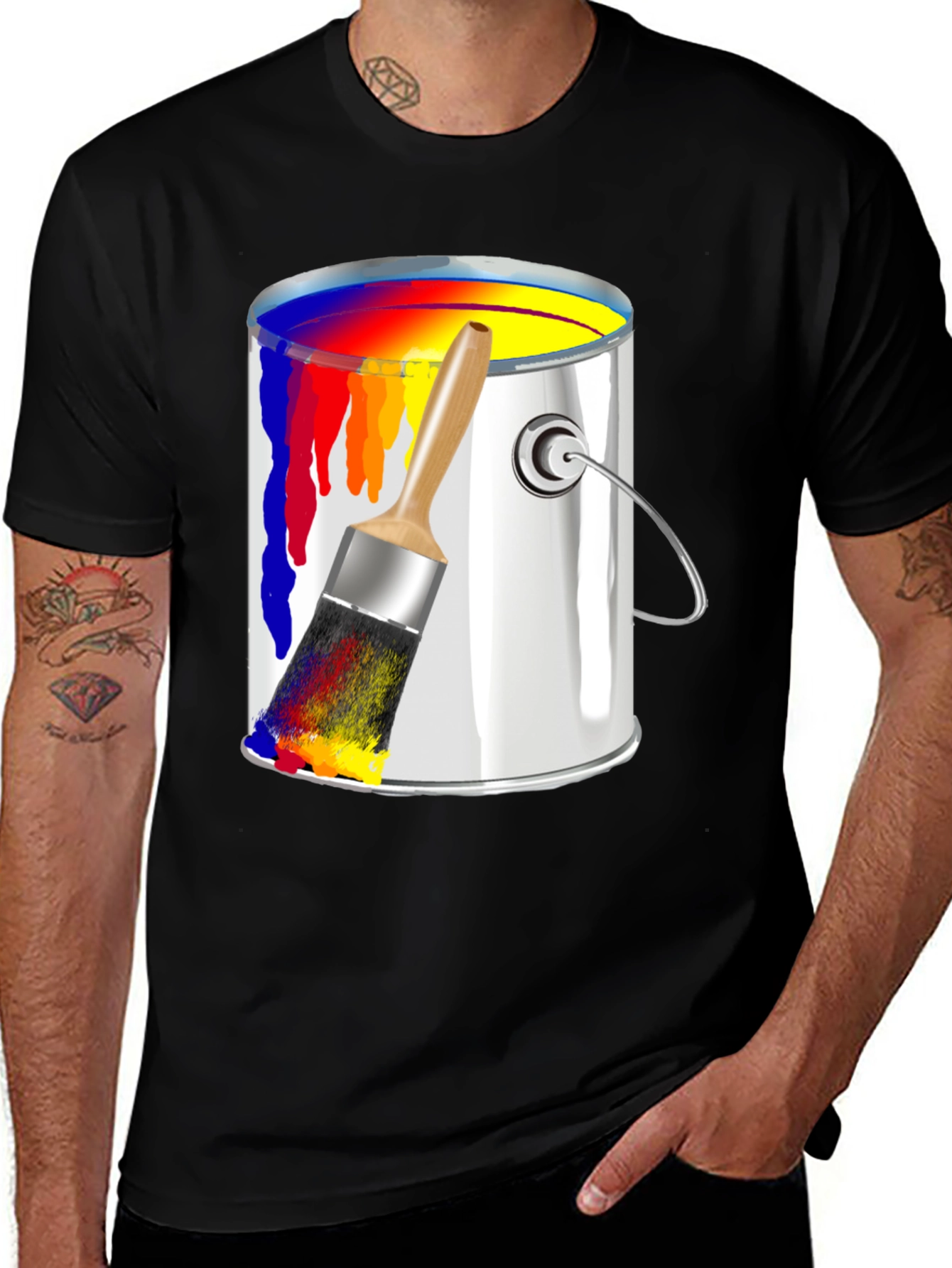 Variant 15 of Painter's Delight Graphic Tee - Artistic Paint Can Design