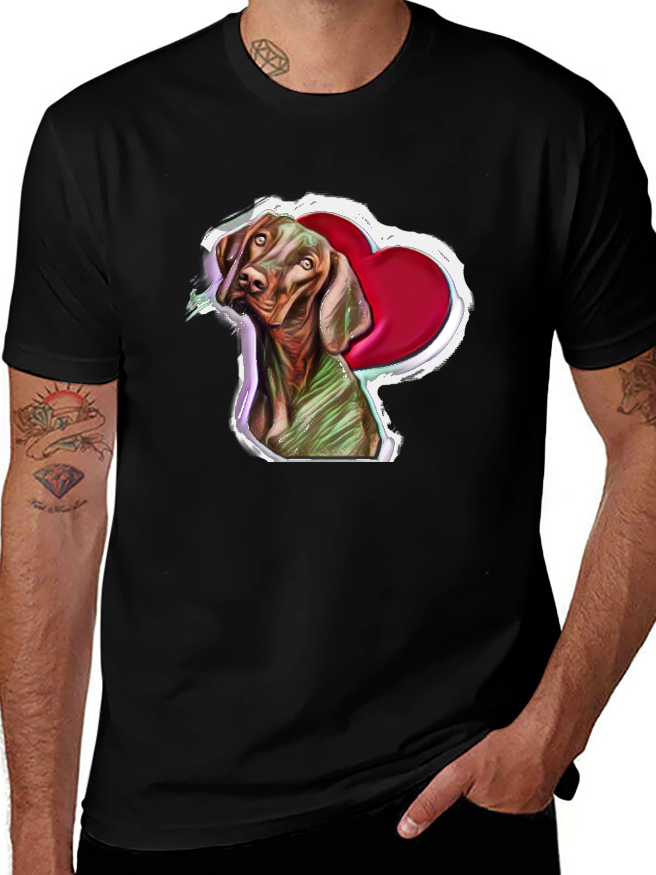 Vizsla Dog Heart T-Shirt - Unique Pet Lover Gift