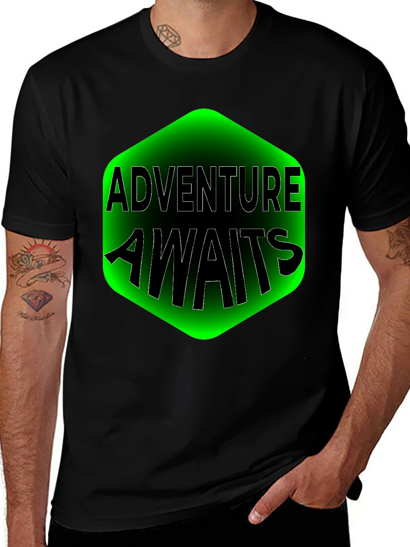 Variant 5 of Adventure Awaits Graphic T-Shirt - Black